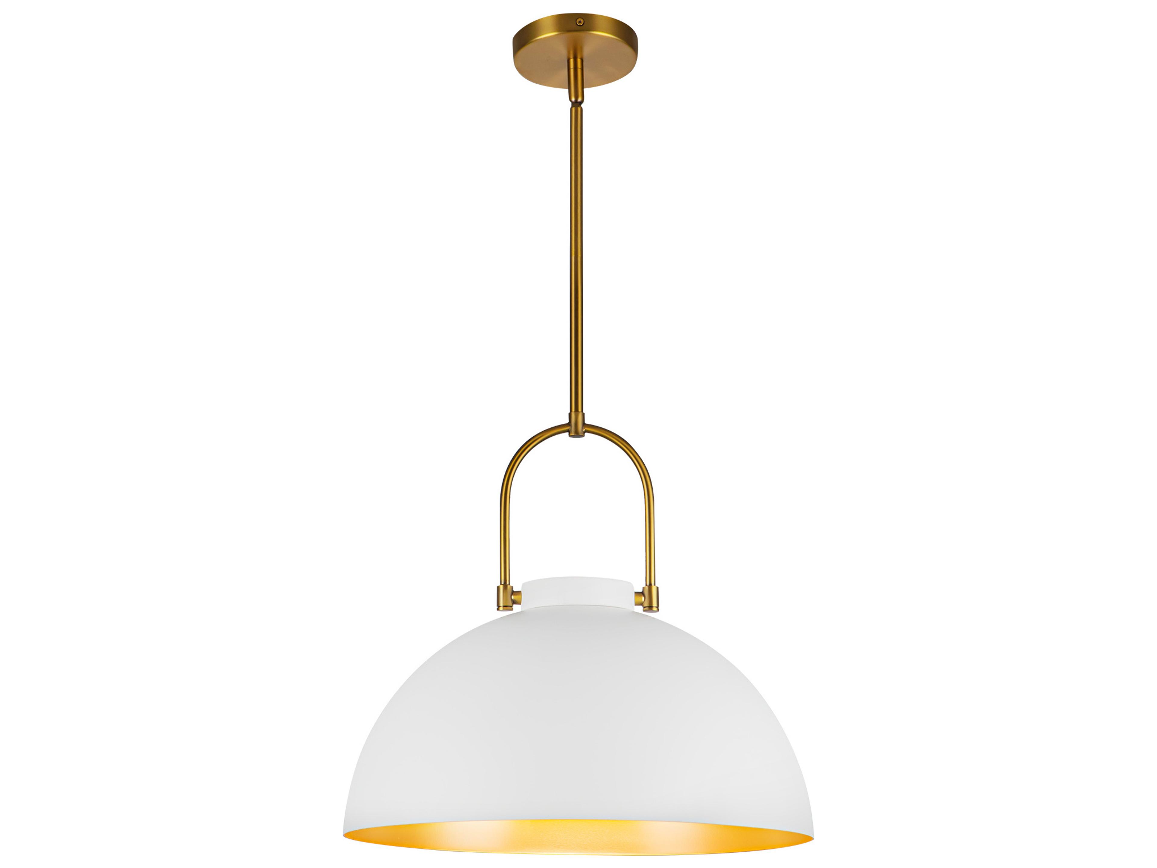 Alora Mood Harper 1-Light White Dome Pendant