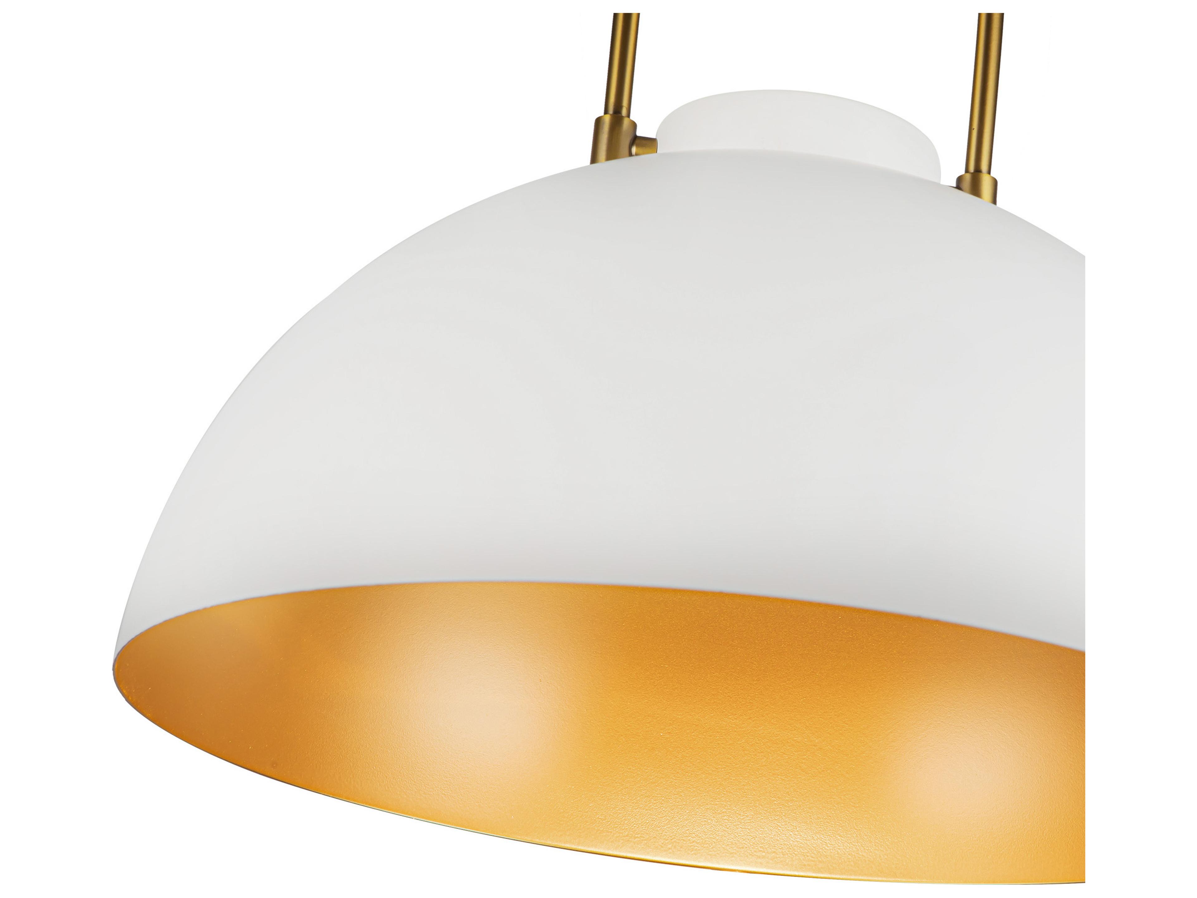 Alora Mood Harper 1-Light White Dome Pendant