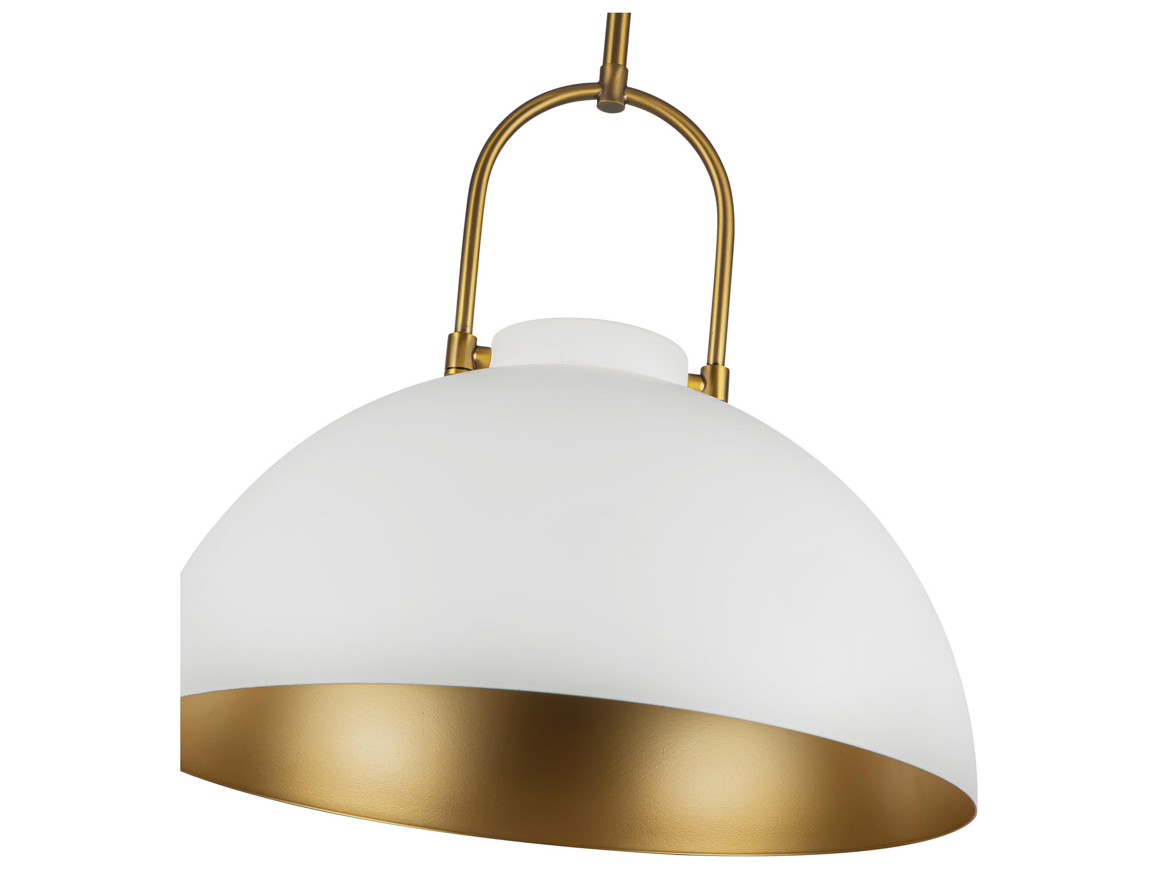 Alora Mood Harper 1-Light White Dome Pendant