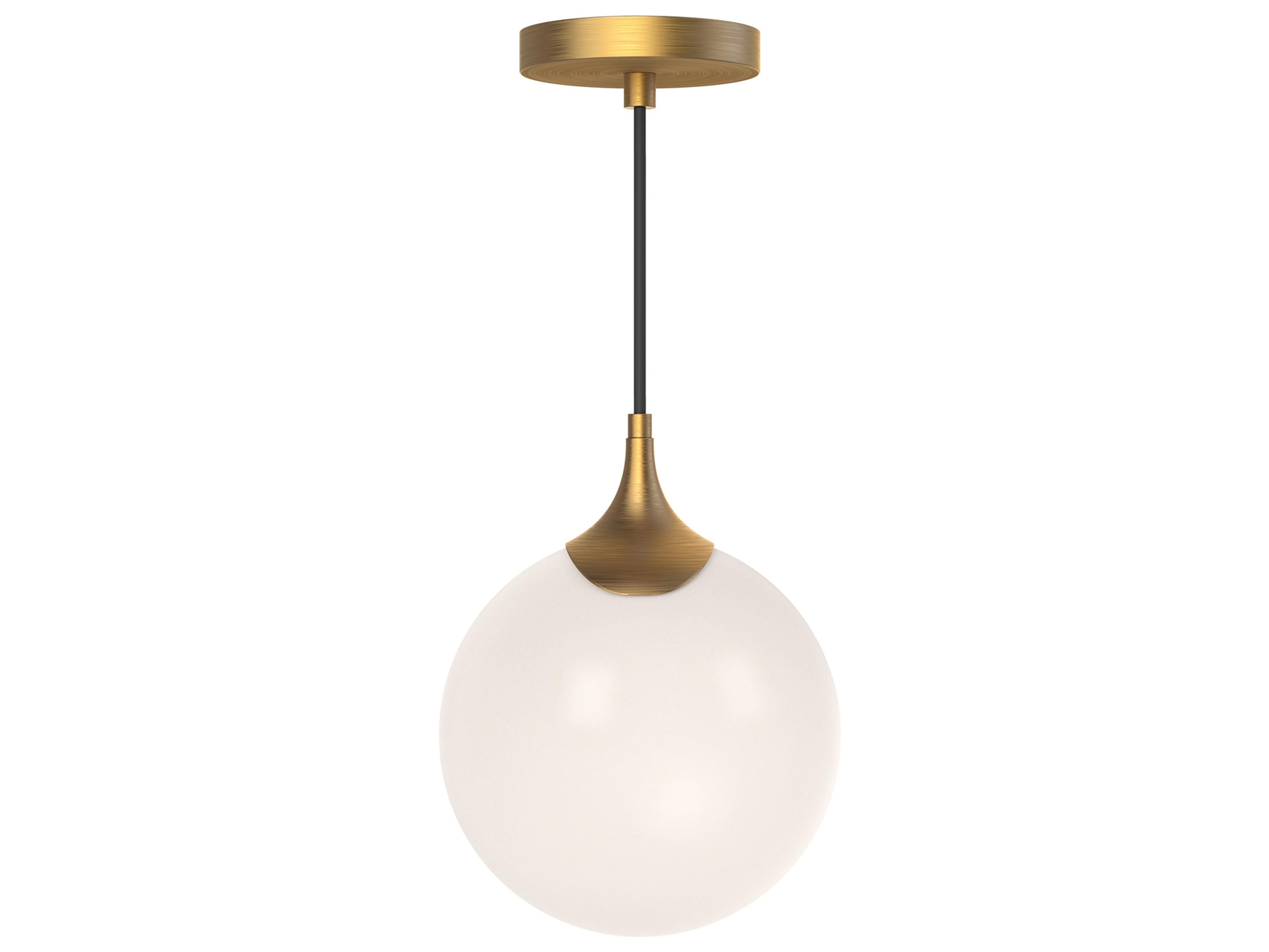 Nouveau Pendant Light in Aged Gold