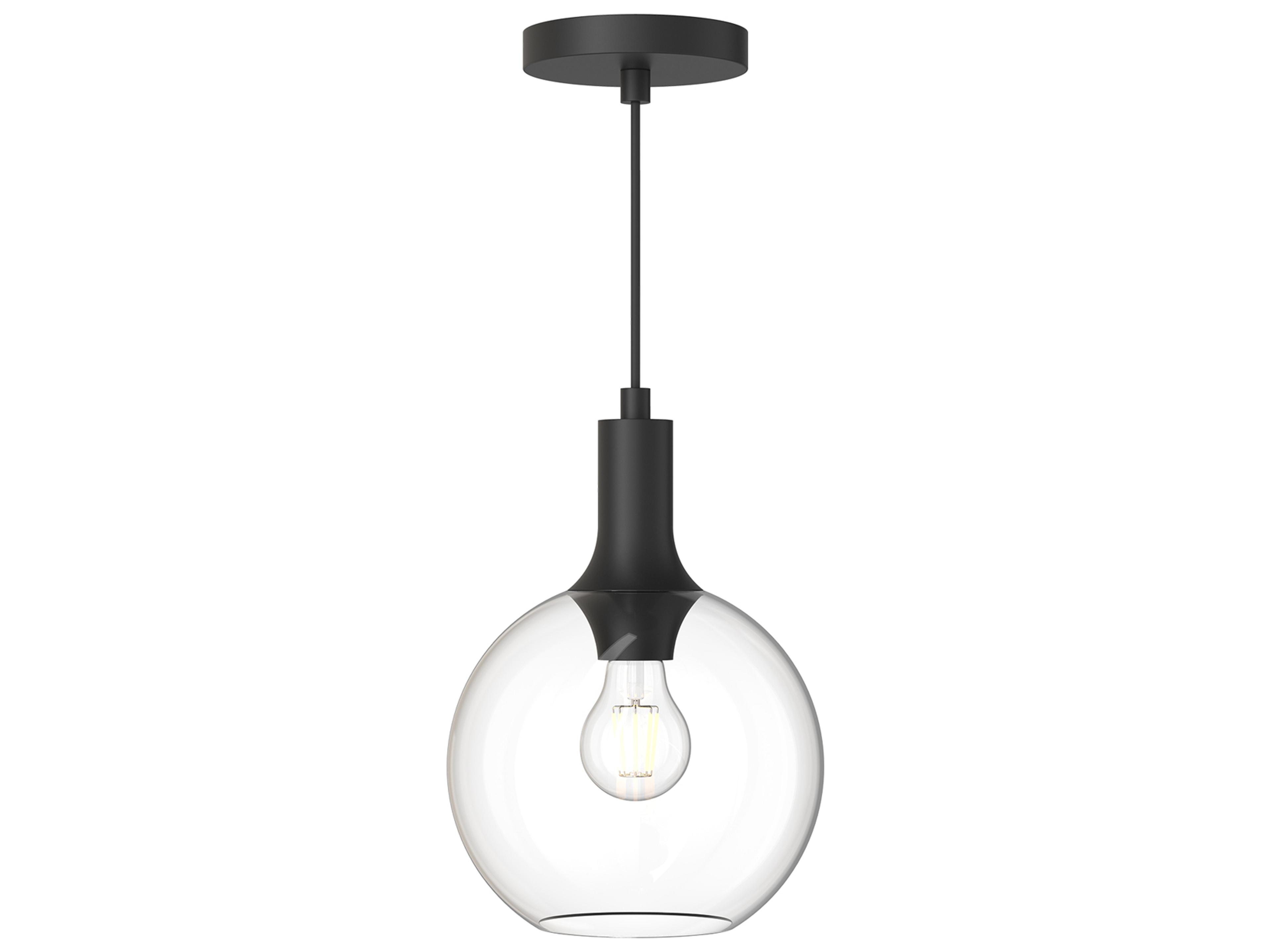 Castilla Pendant Light in Matte Black and Clear Glass