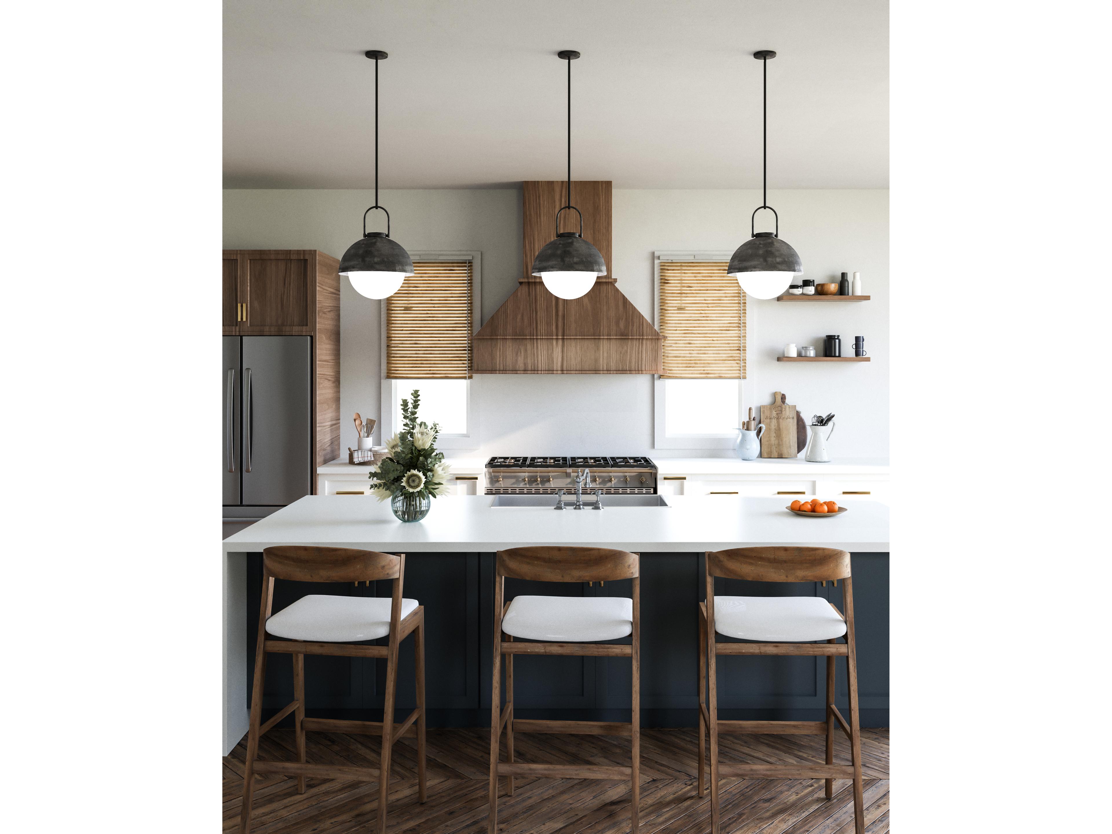 Alora Mood Harper 1-Light Matte Black Dome Pendant