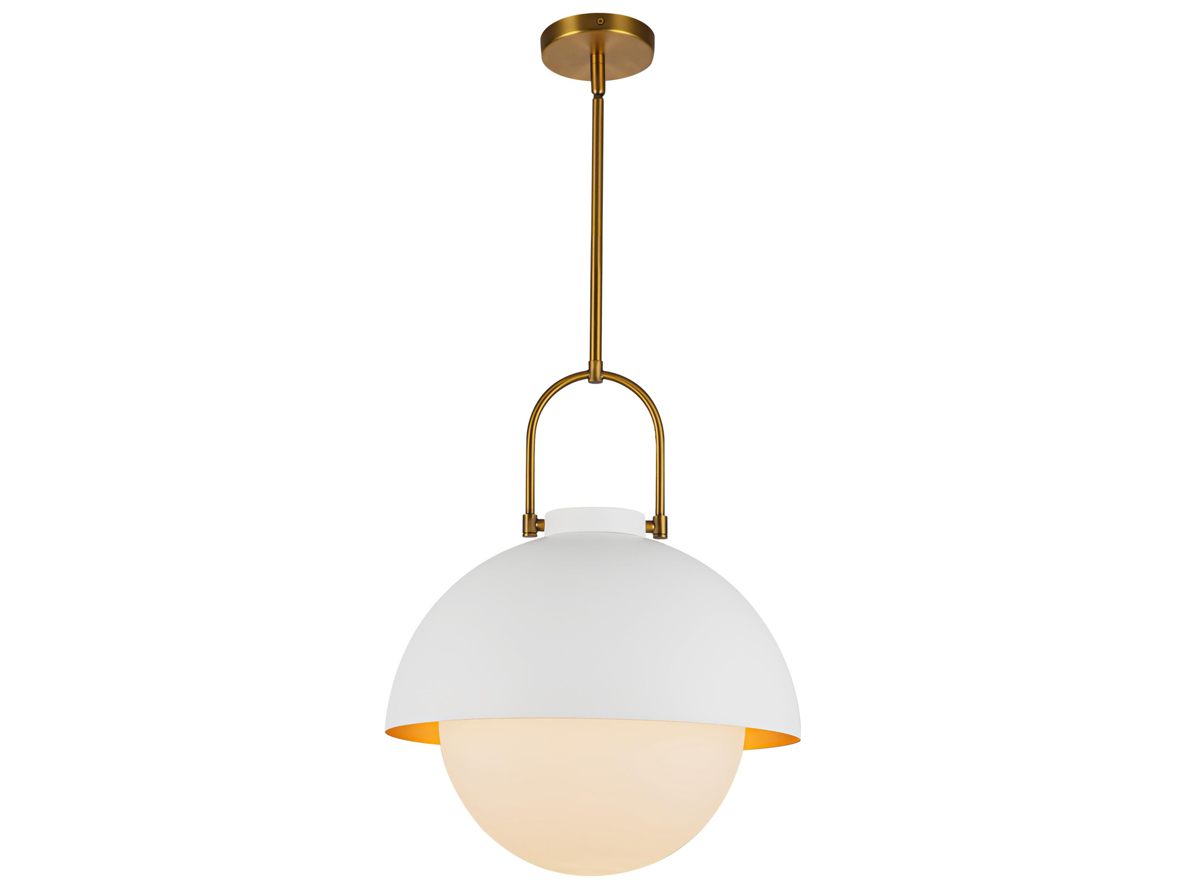 Harper Pendant Light in White and Opal Glass
