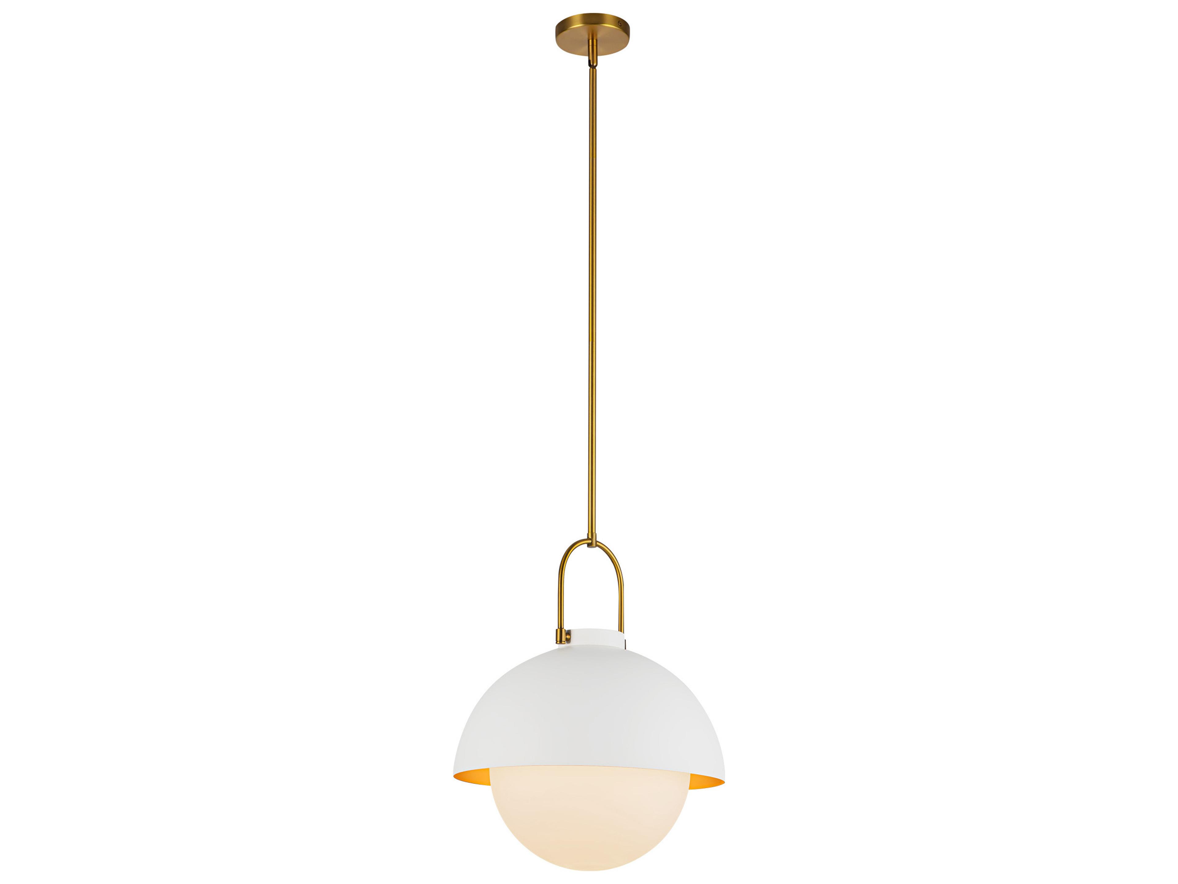 Alora Mood Harper 1-Light White Dome Pendant