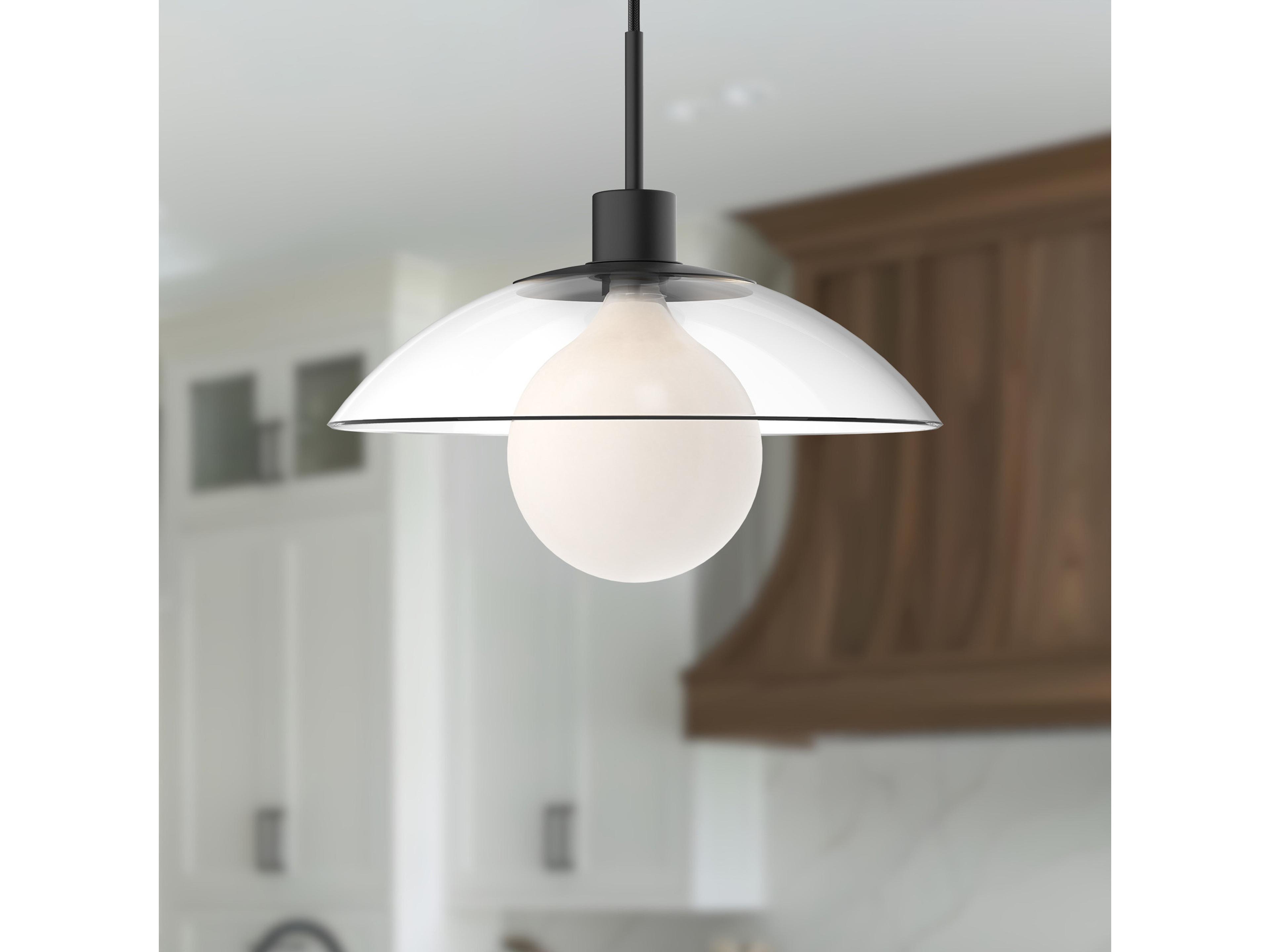 Alora Mood Francesca 1-Light Matte Black Dome Mini Pendant