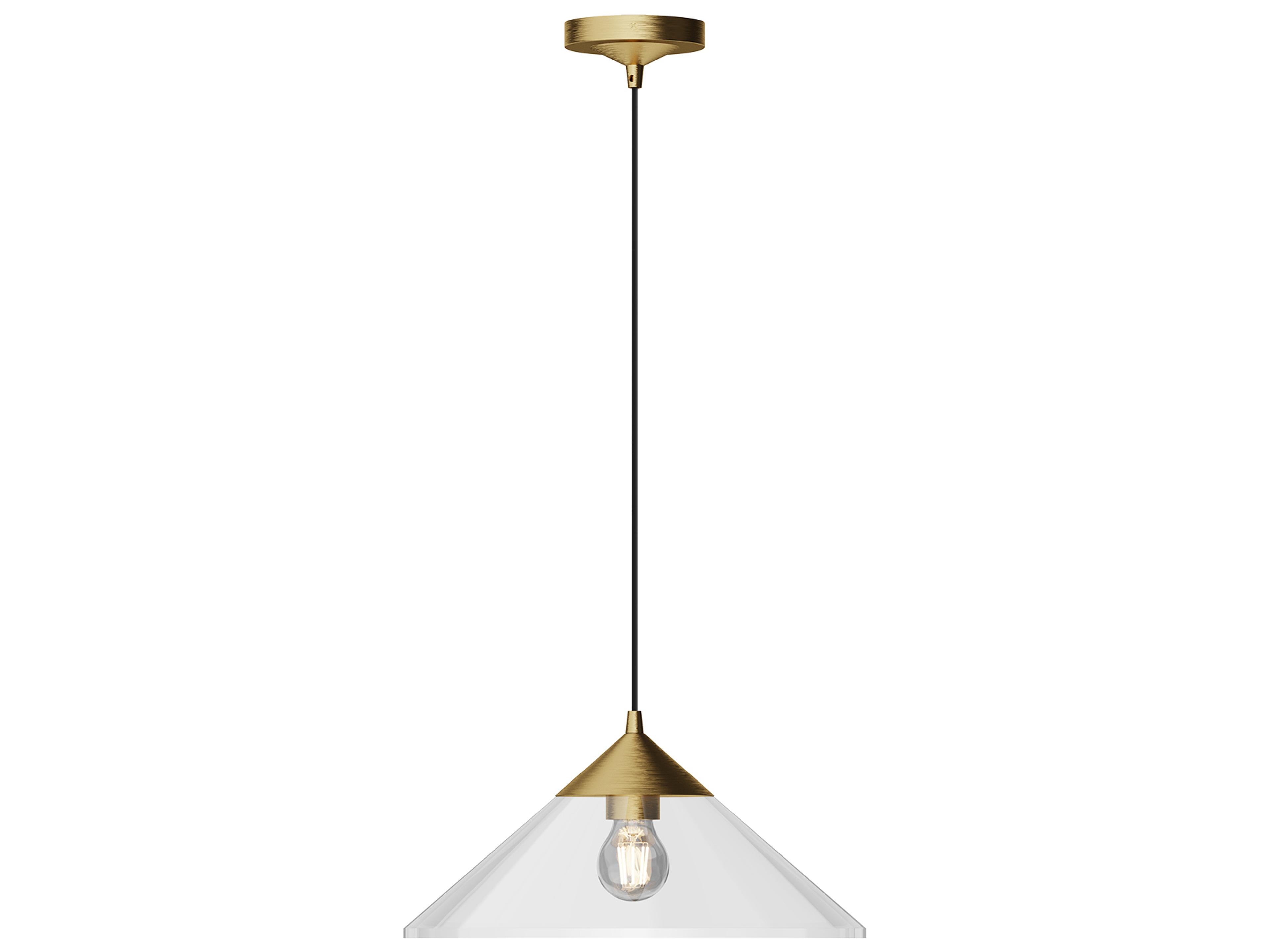 Mauer Pendant Light in Brushed Gold and Clear Glass