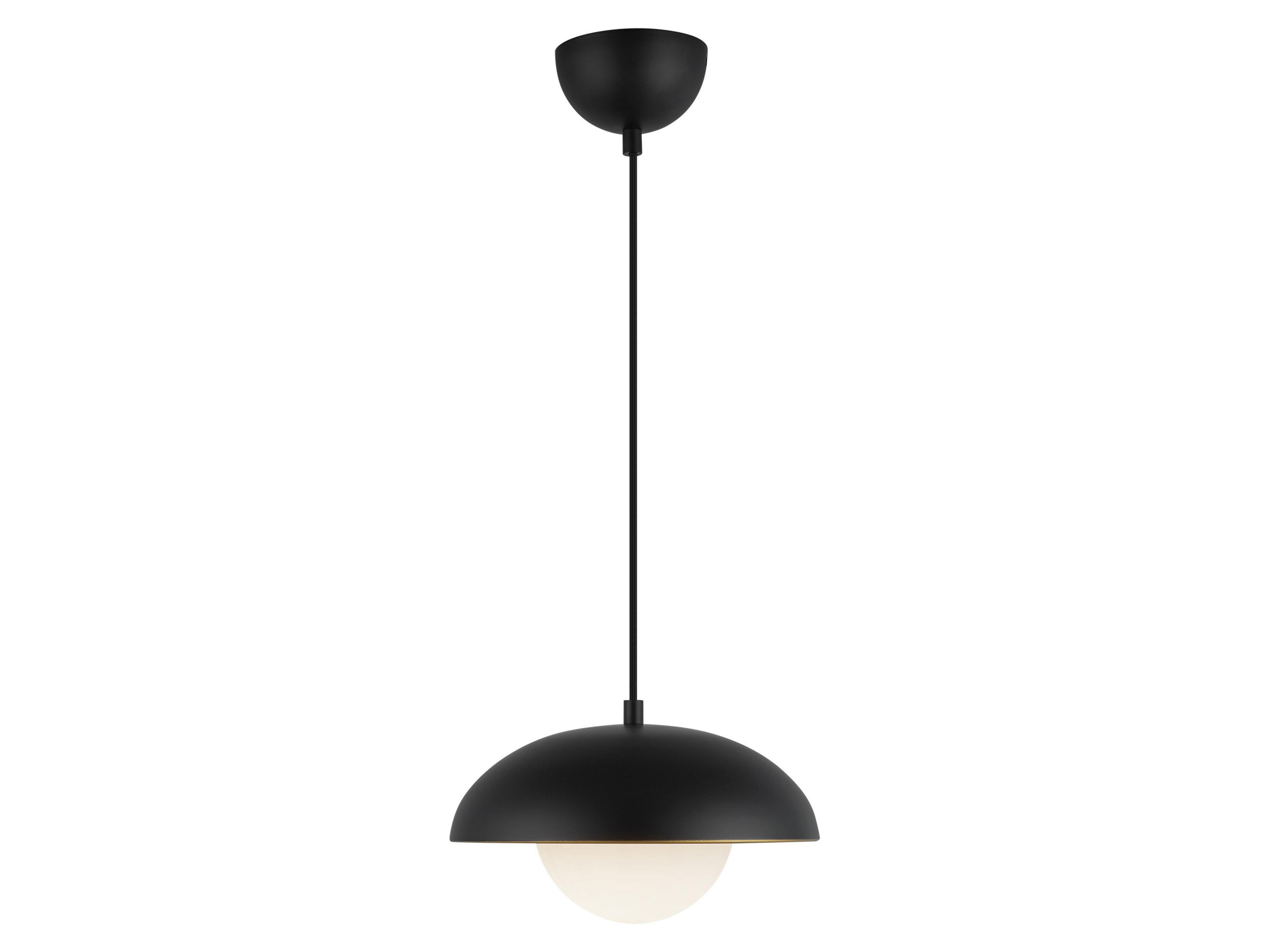 Rubio Pendant Light in Matte Black with Opal Glass