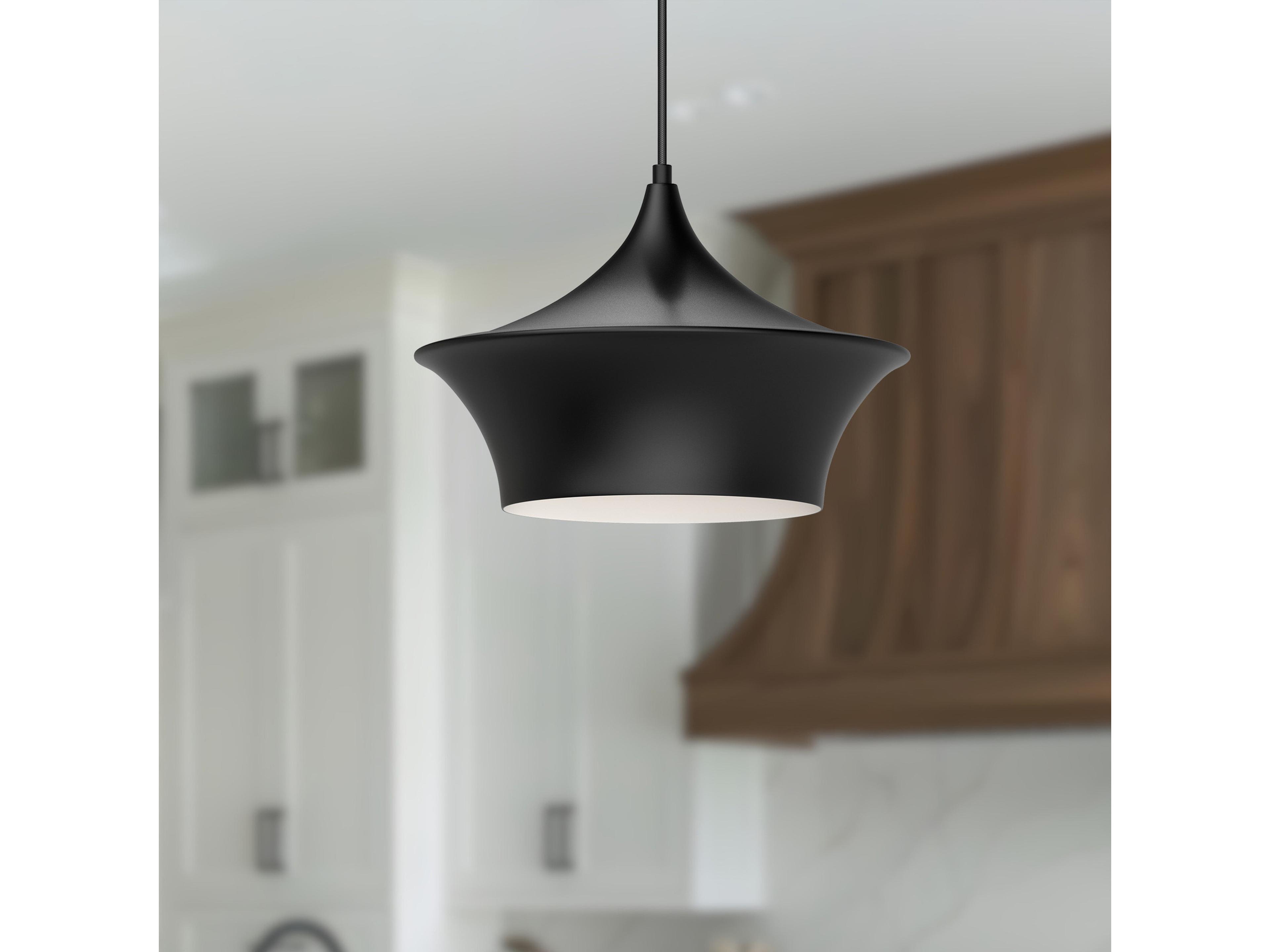 Alora Mood Emiko 1-Light Matte Black Geometric Pendant