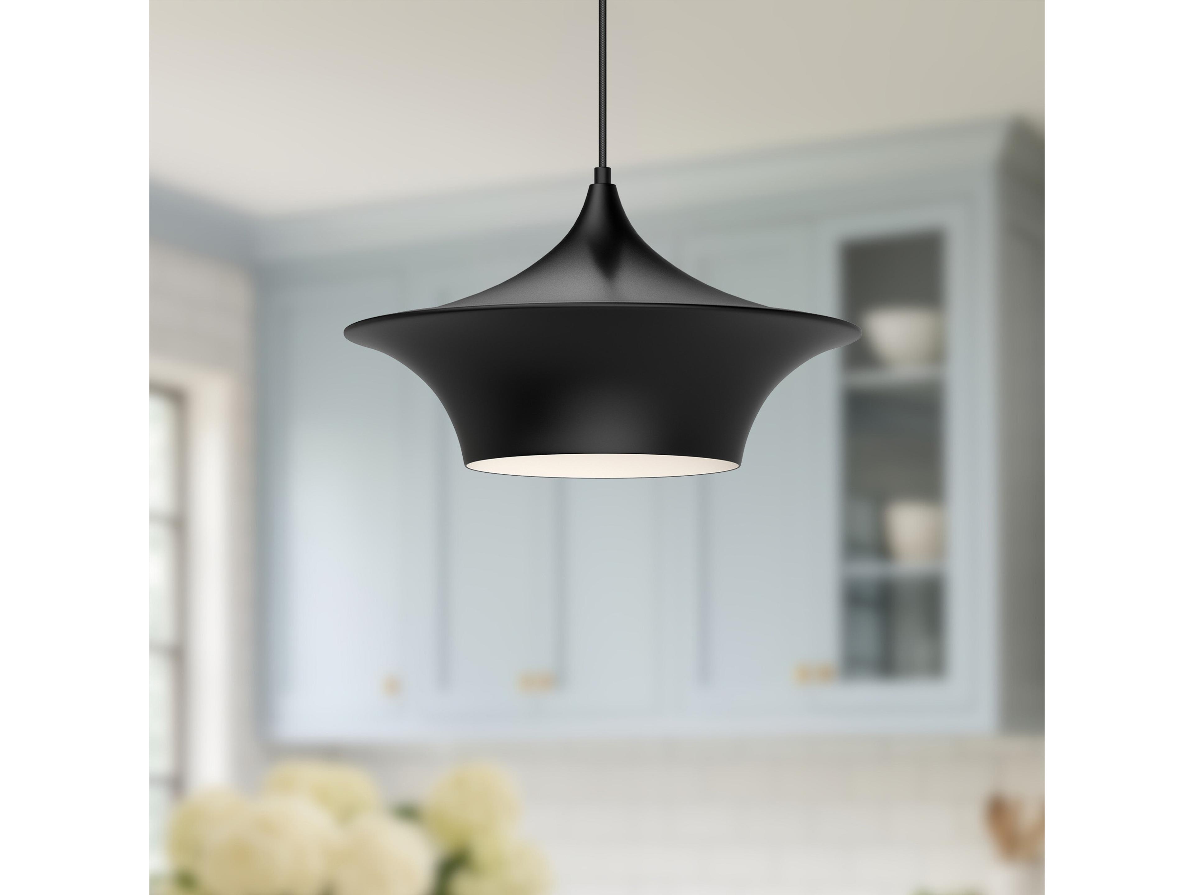 Alora Mood Emiko 1-Light Matte Black Geometric Pendant