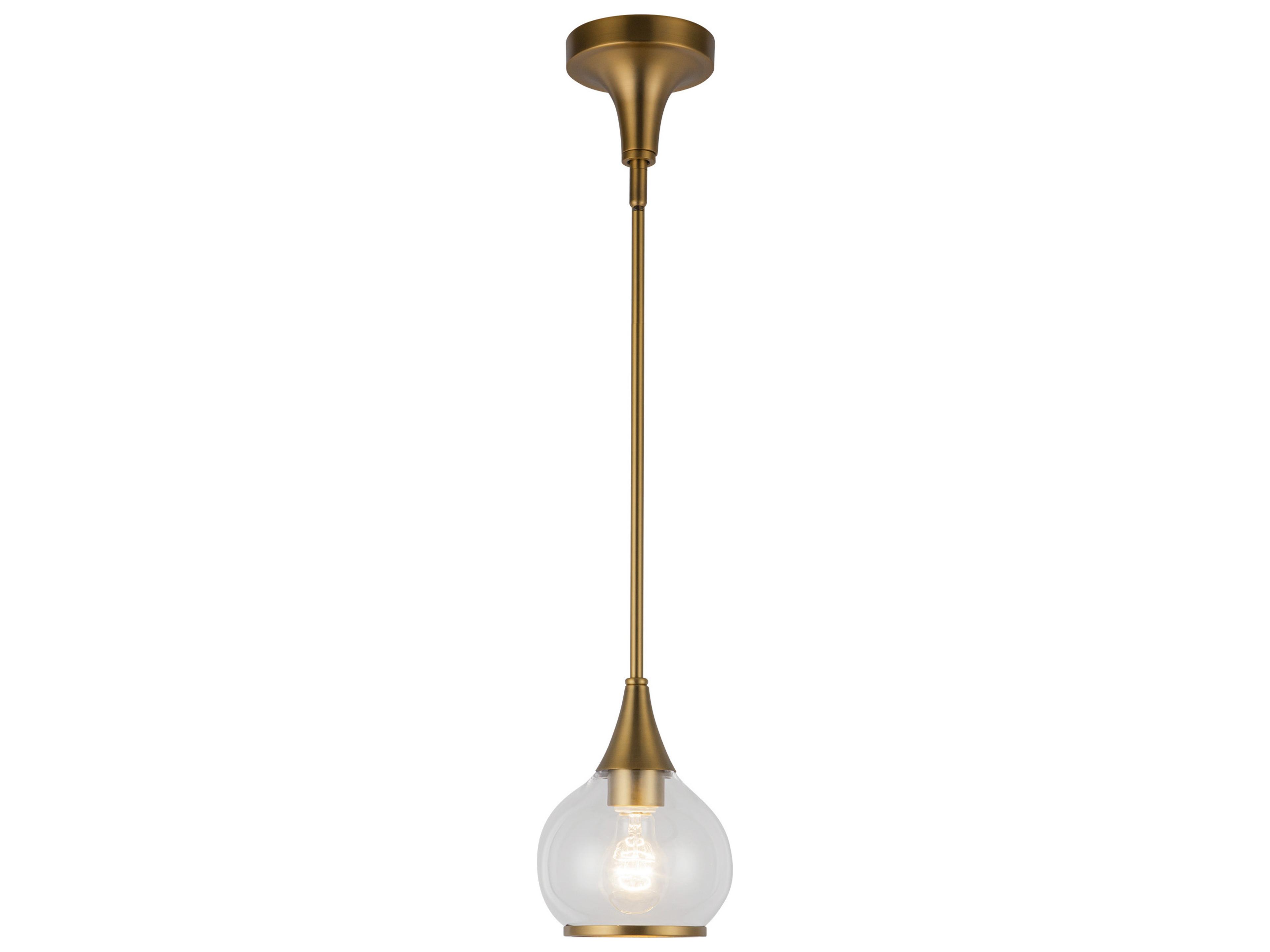 Hazel Pendant Light in Aged Gold and Clear Glass