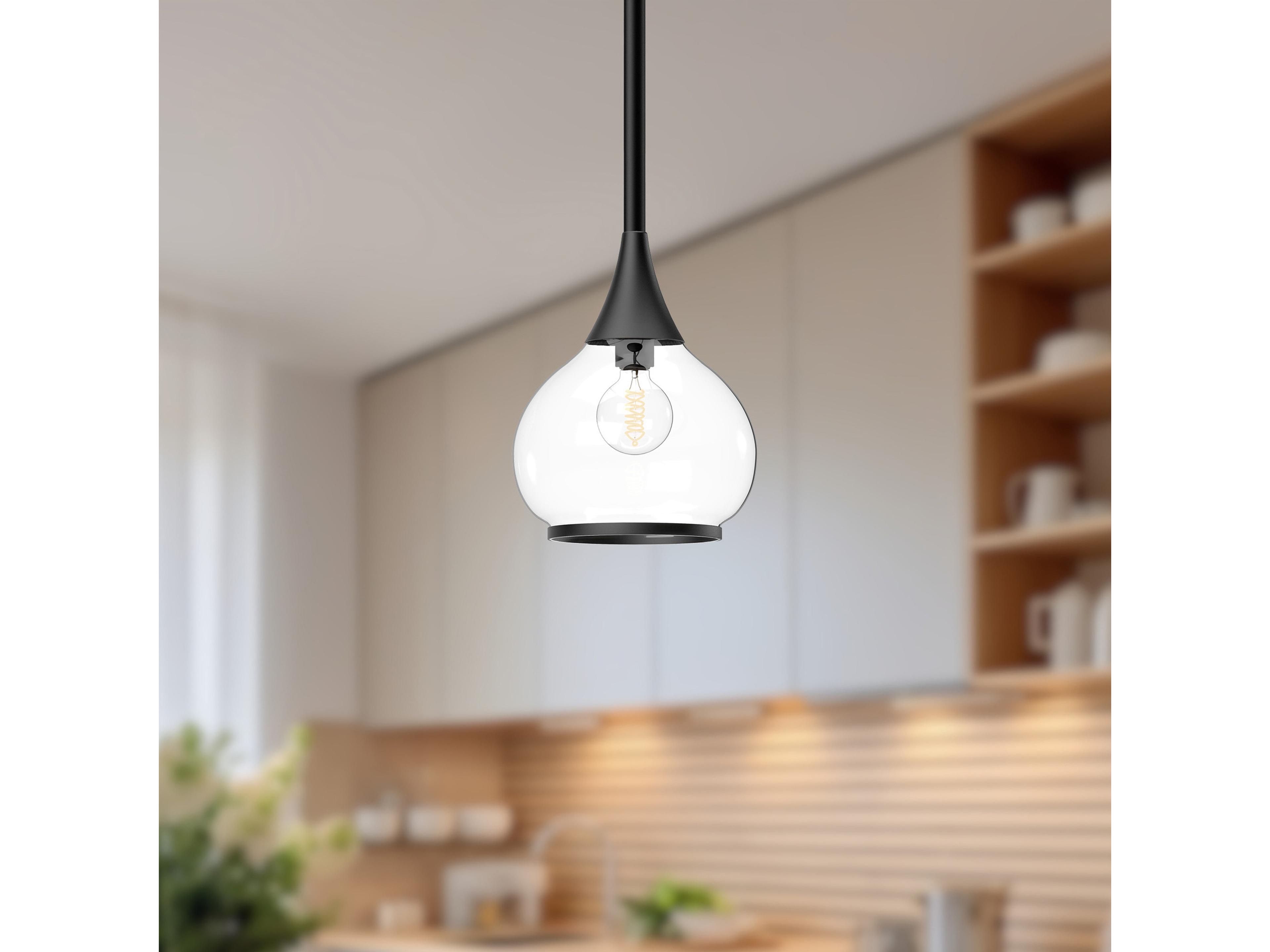 Alora Mood Hazel 1-Light Matte Black Mini Pendant