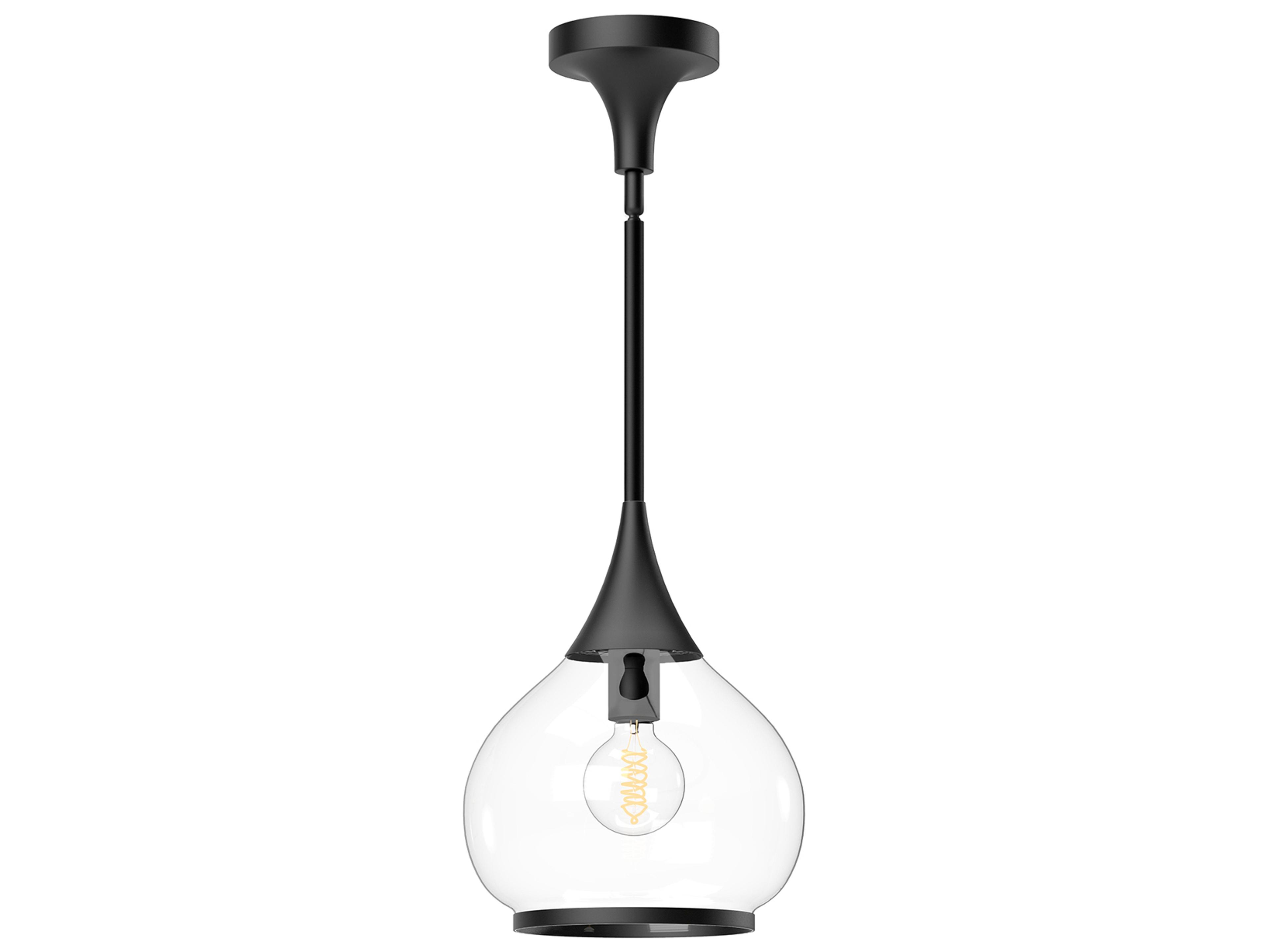 Hazel Pendant Light Matte Black Clear Glass
