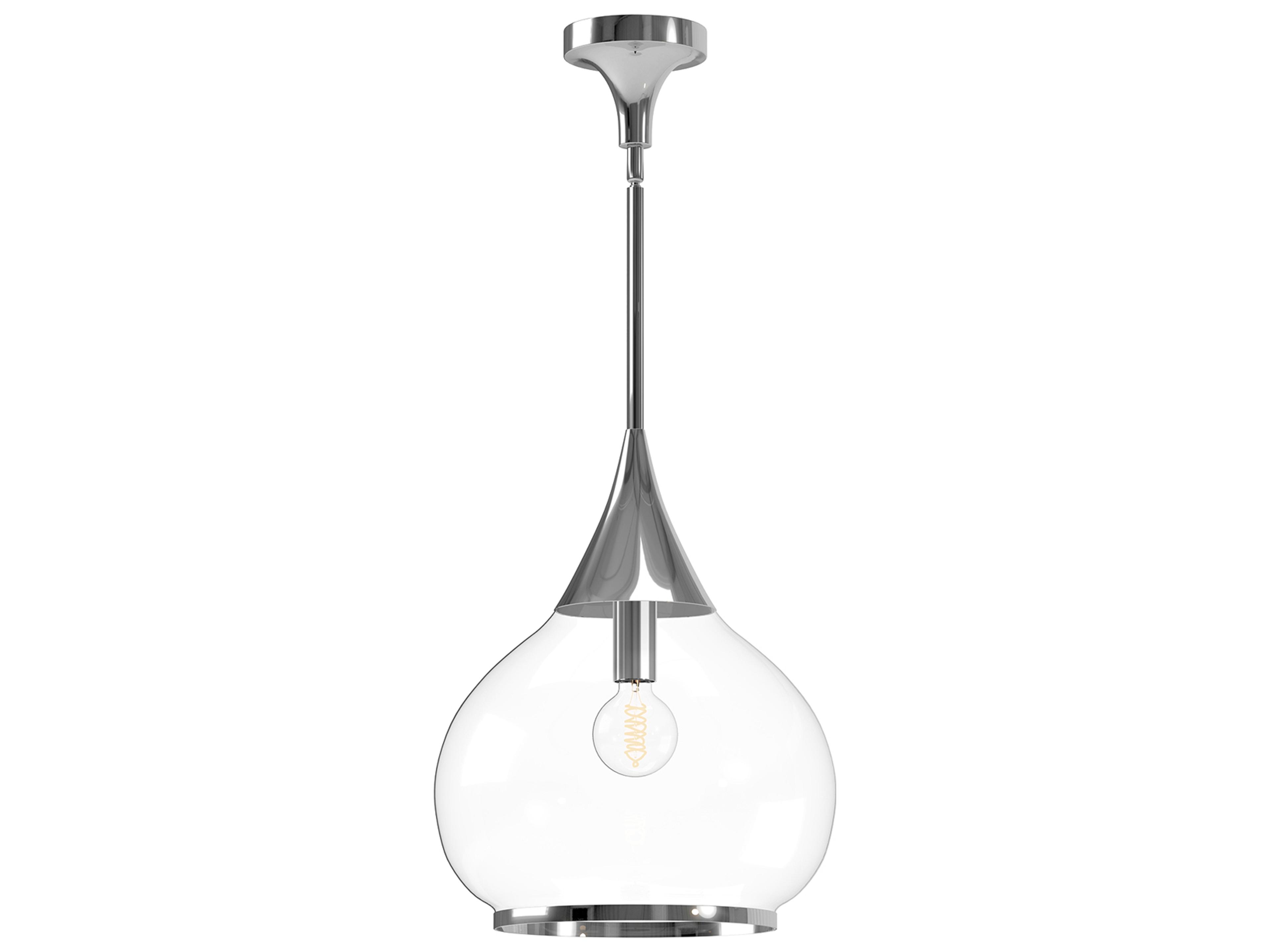 Hazel Pendant Light in Chrome and Clear Glass