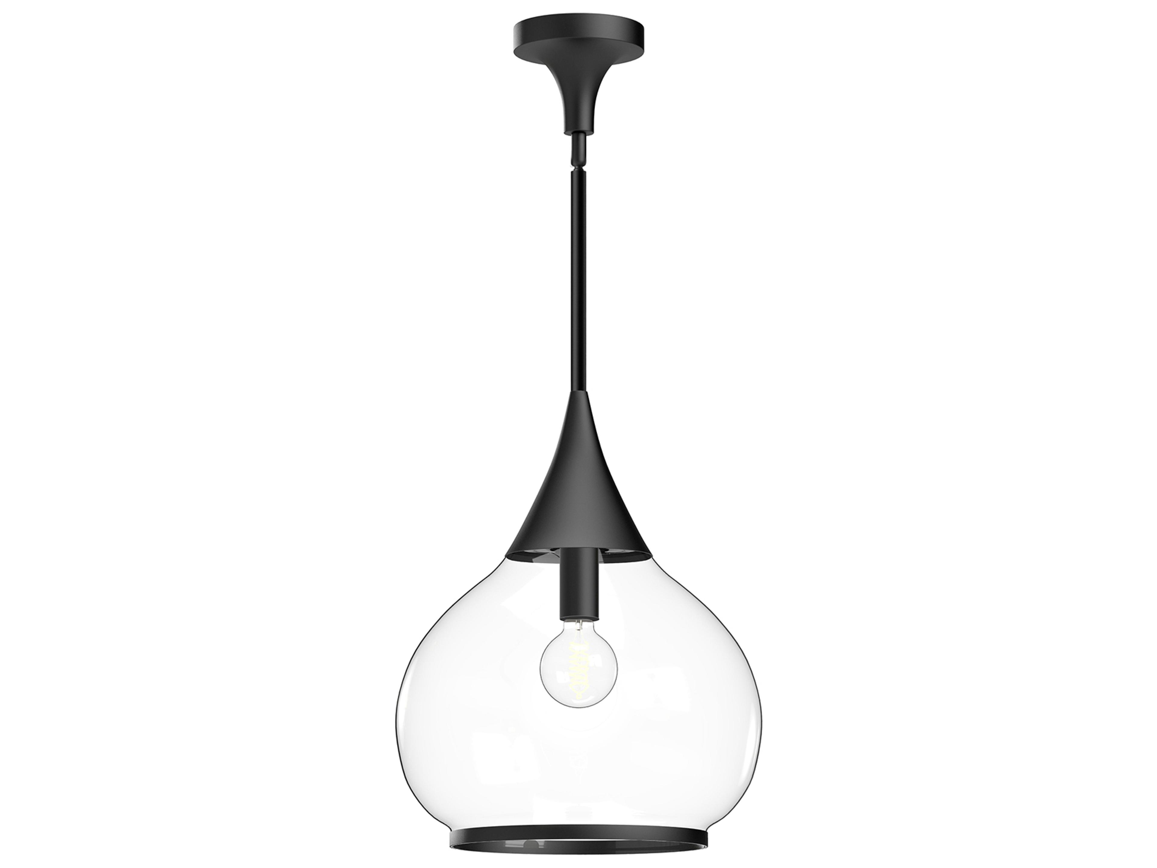 Hazel Pendant Light in Matte Black with Clear Glass