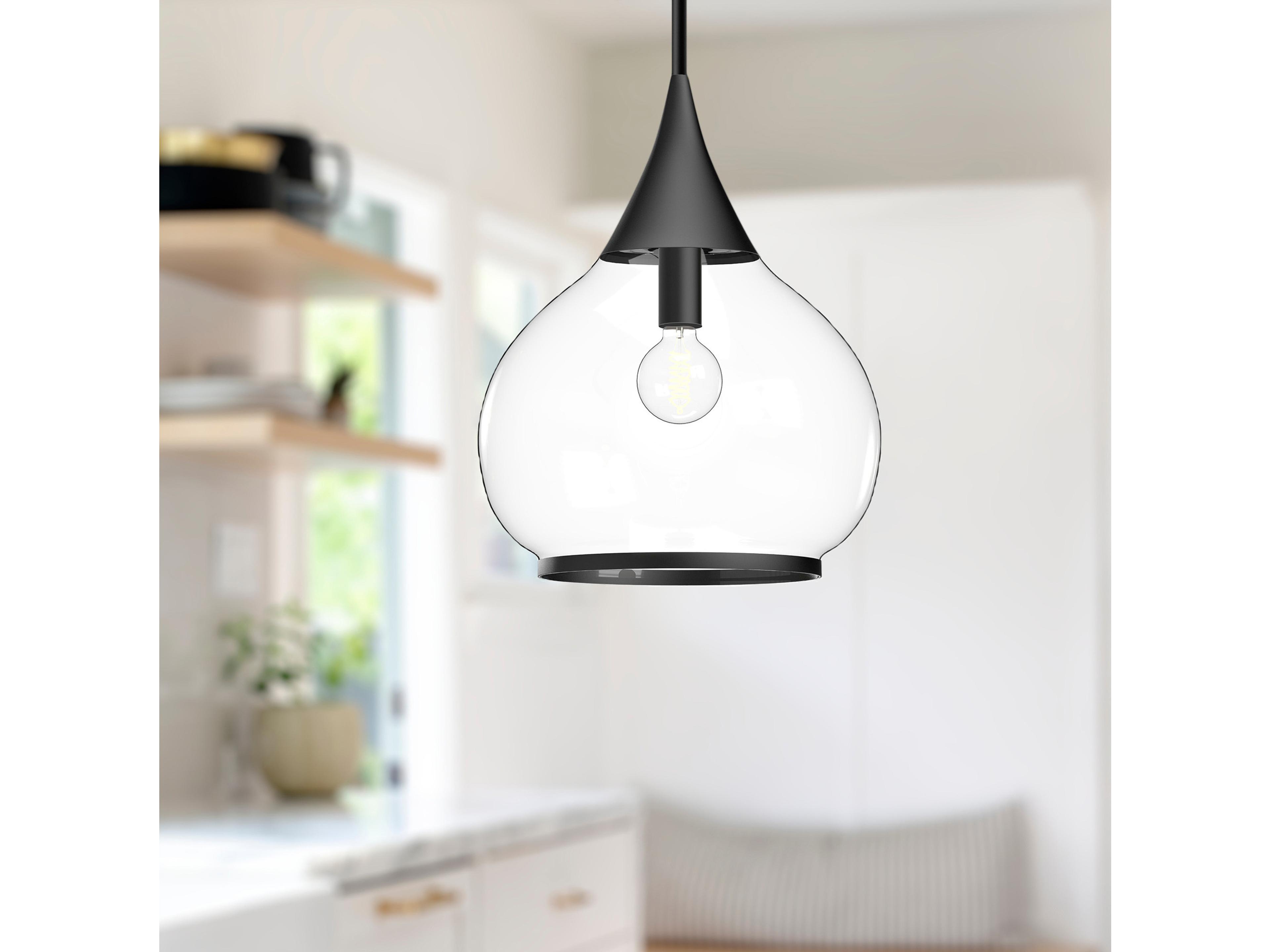 Alora Mood Hazel 1-Light Matte Black Pendant
