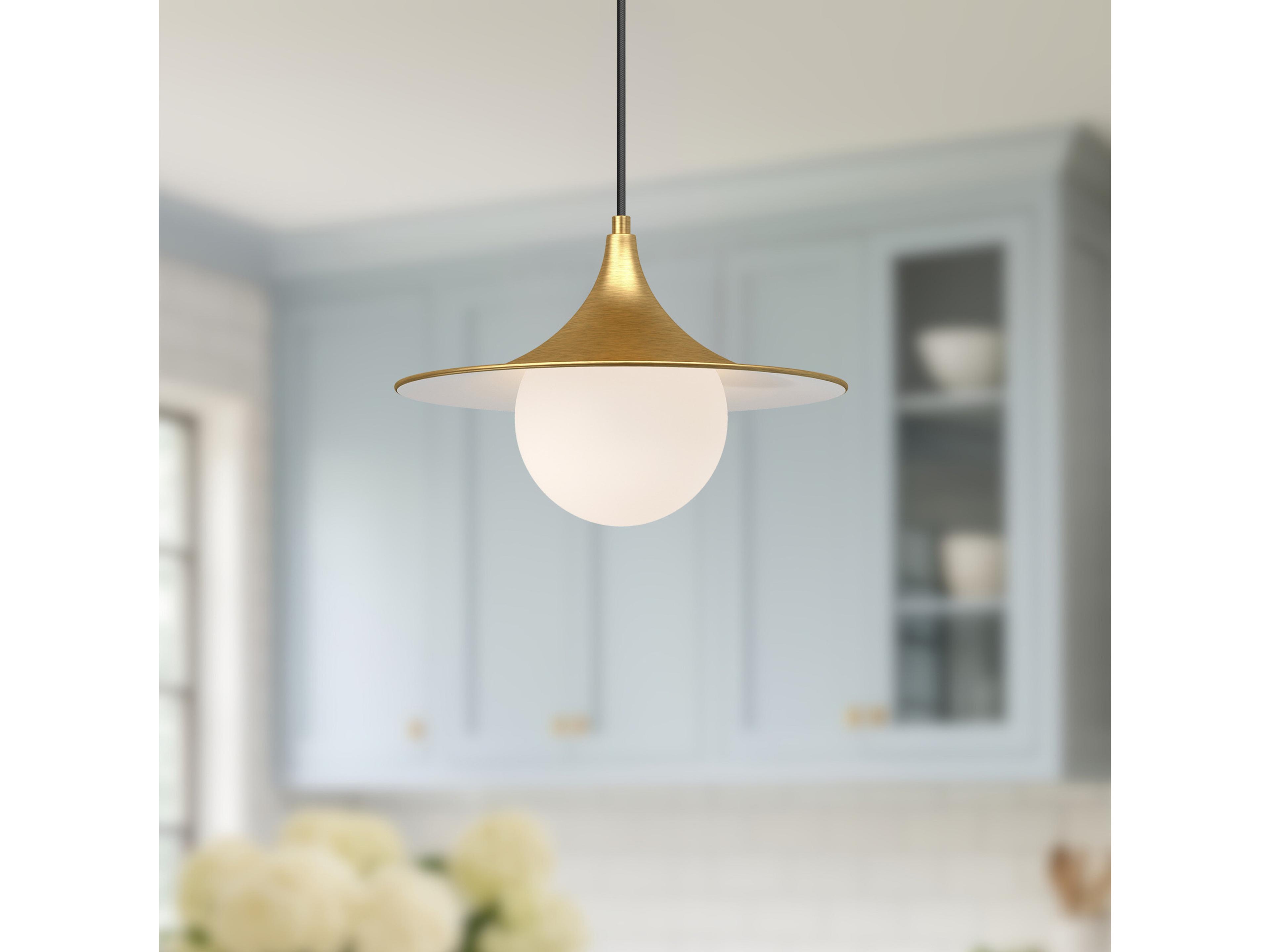 Alora Mood Fuji 1-Light Brushed Gold Pendant