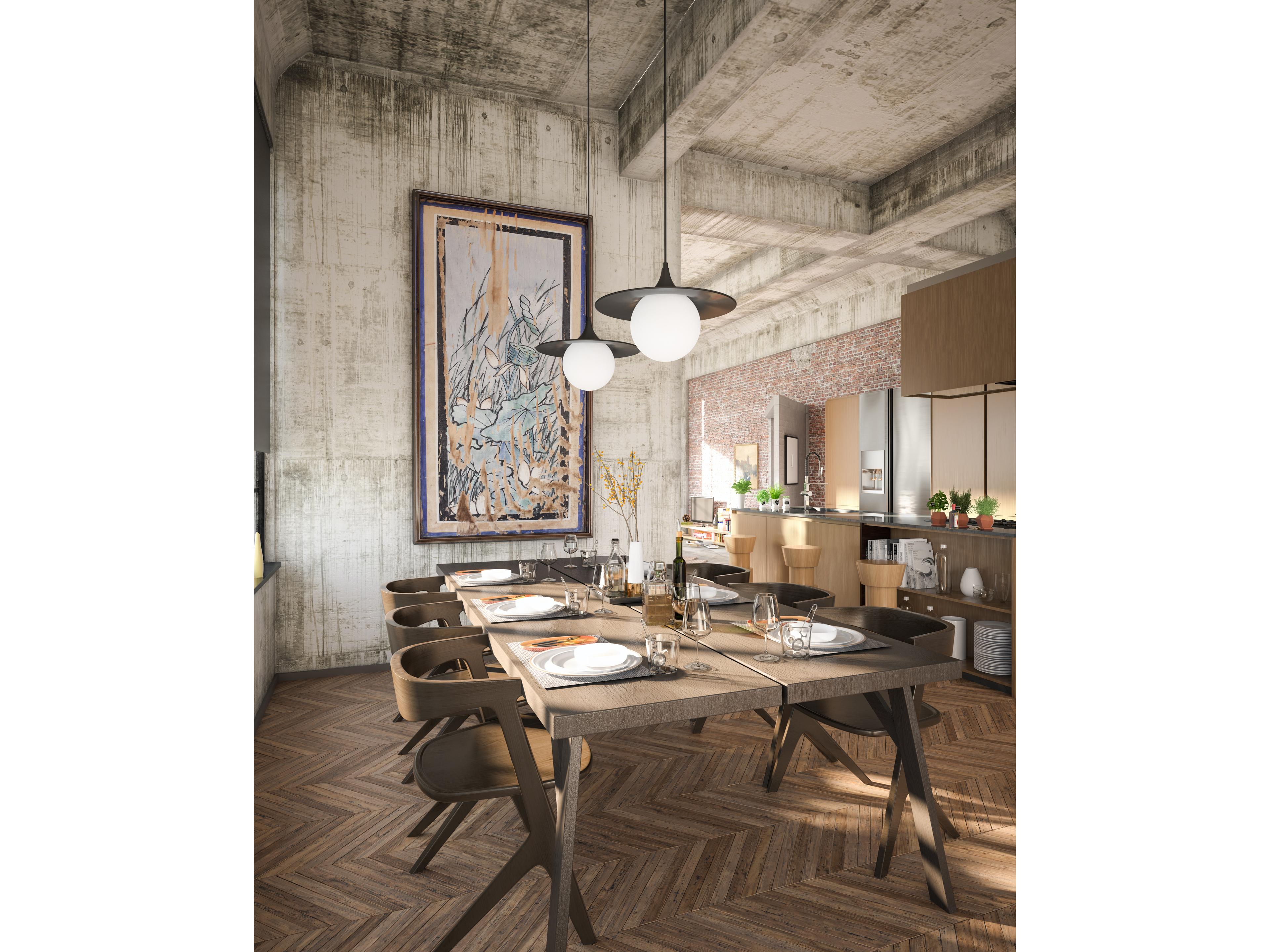 Alora Mood Fuji 1-Light Matte Black Pendant