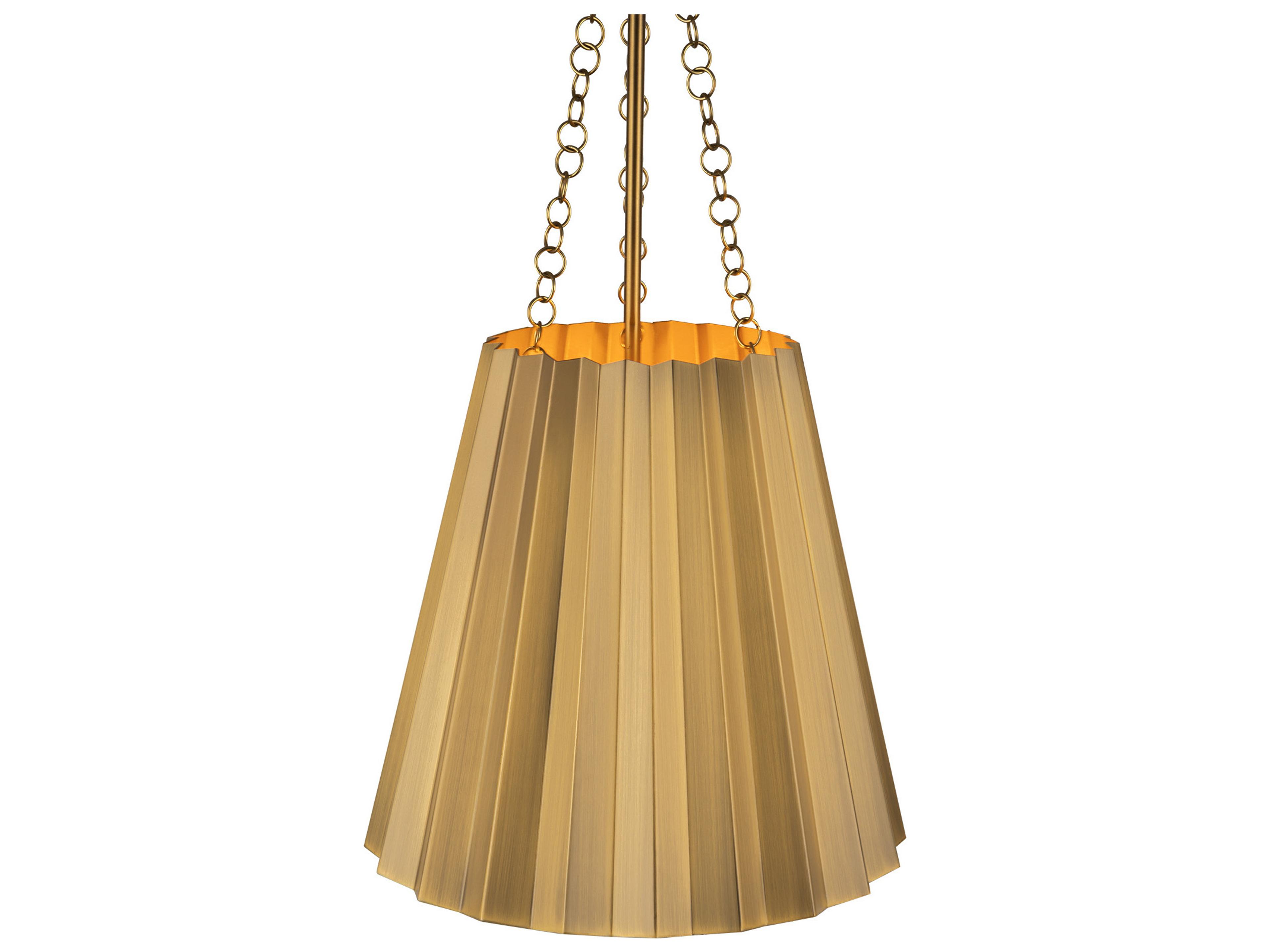 Alora Mood Plisse 1-Light Aged Gold Mini Pendant