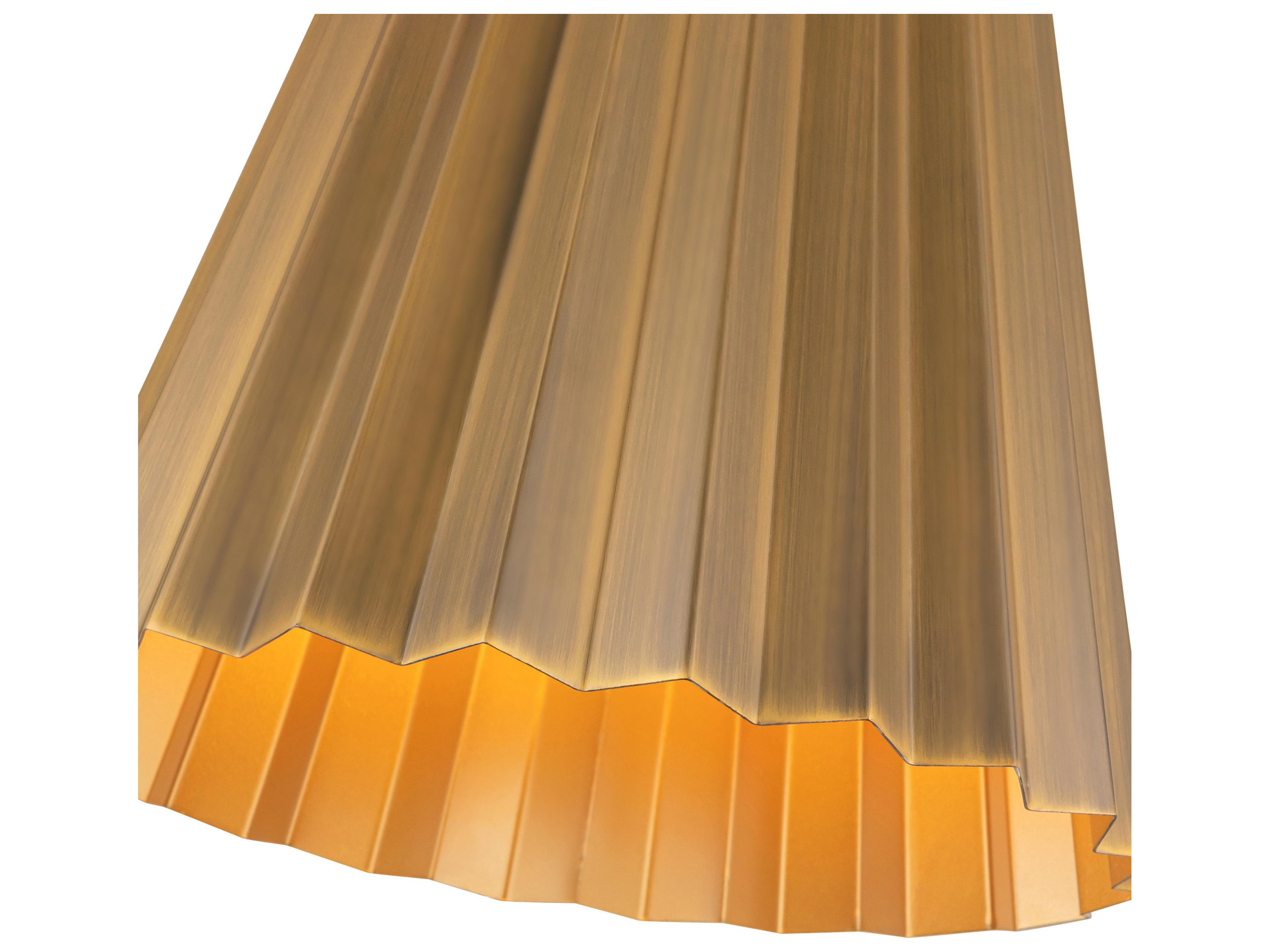 Alora Mood Plisse 1-Light Aged Gold Mini Pendant