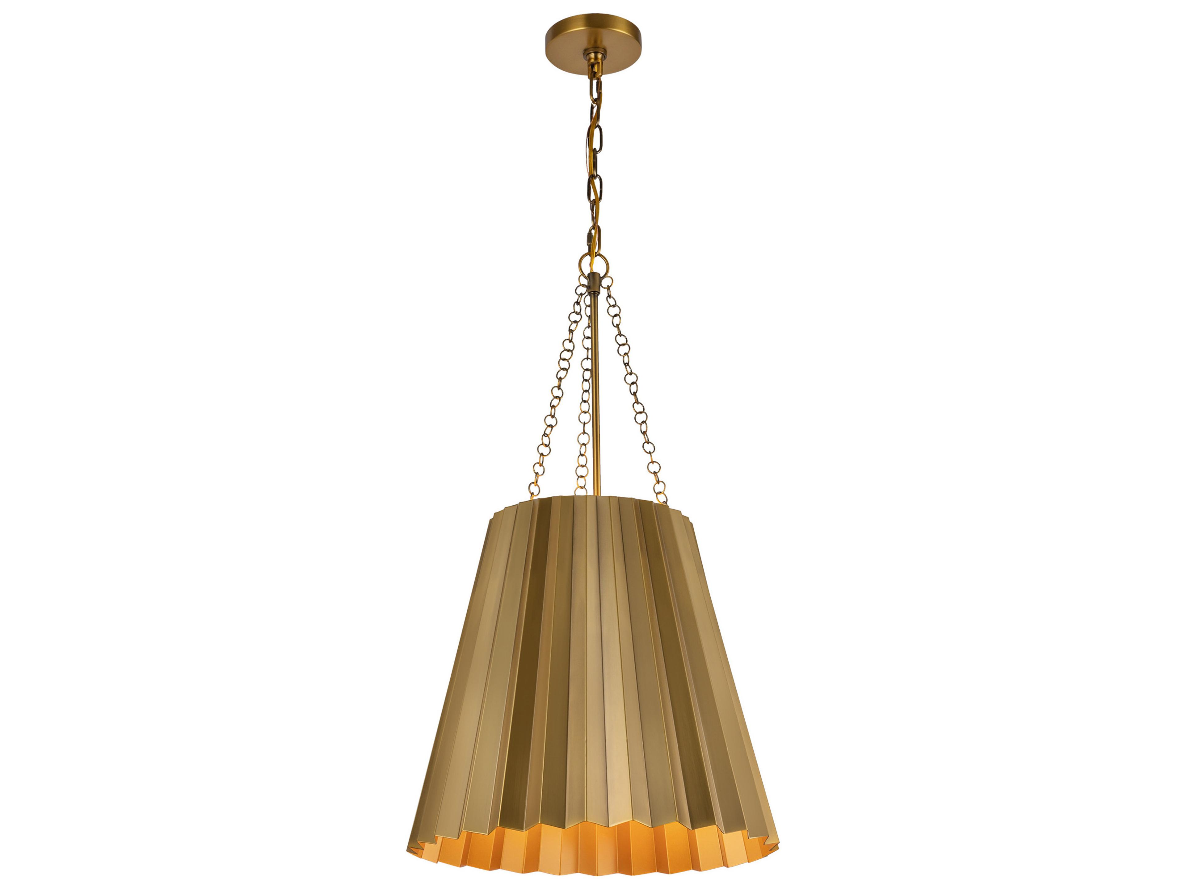 Alora Mood Plisse 1-Light Aged Gold Pendant