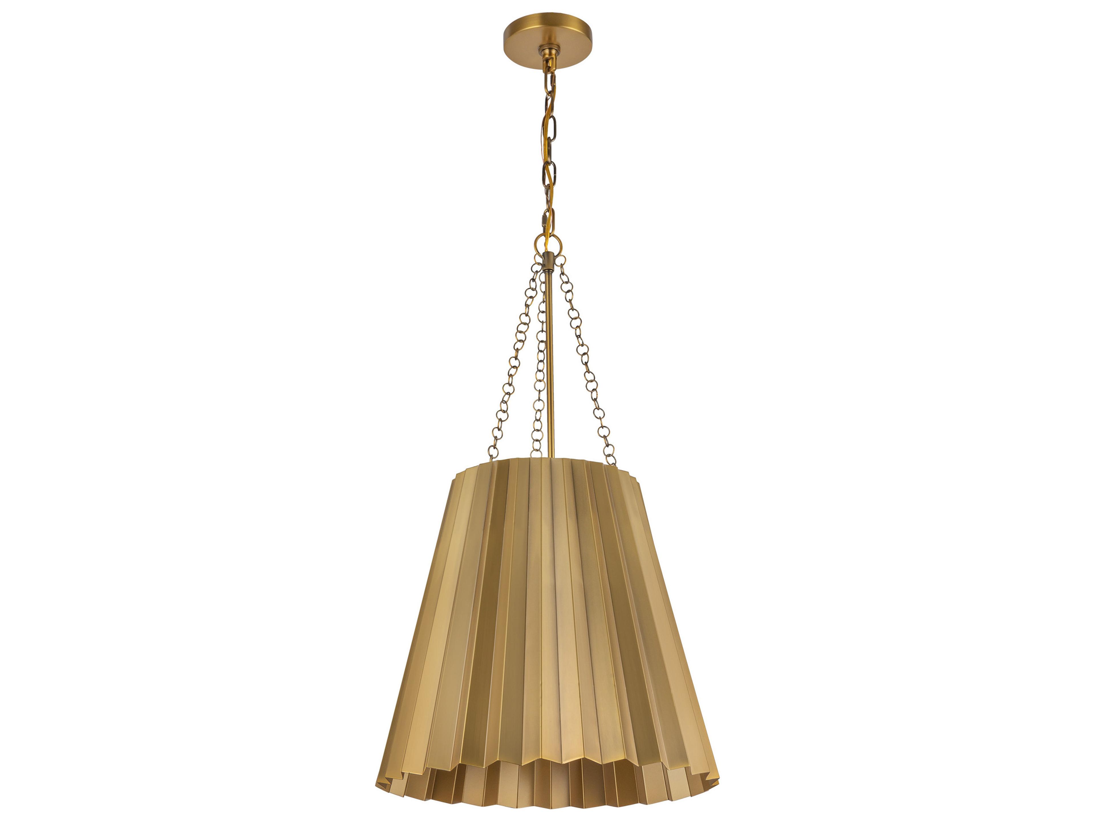 Alora Mood Plisse 1-Light Aged Gold Pendant