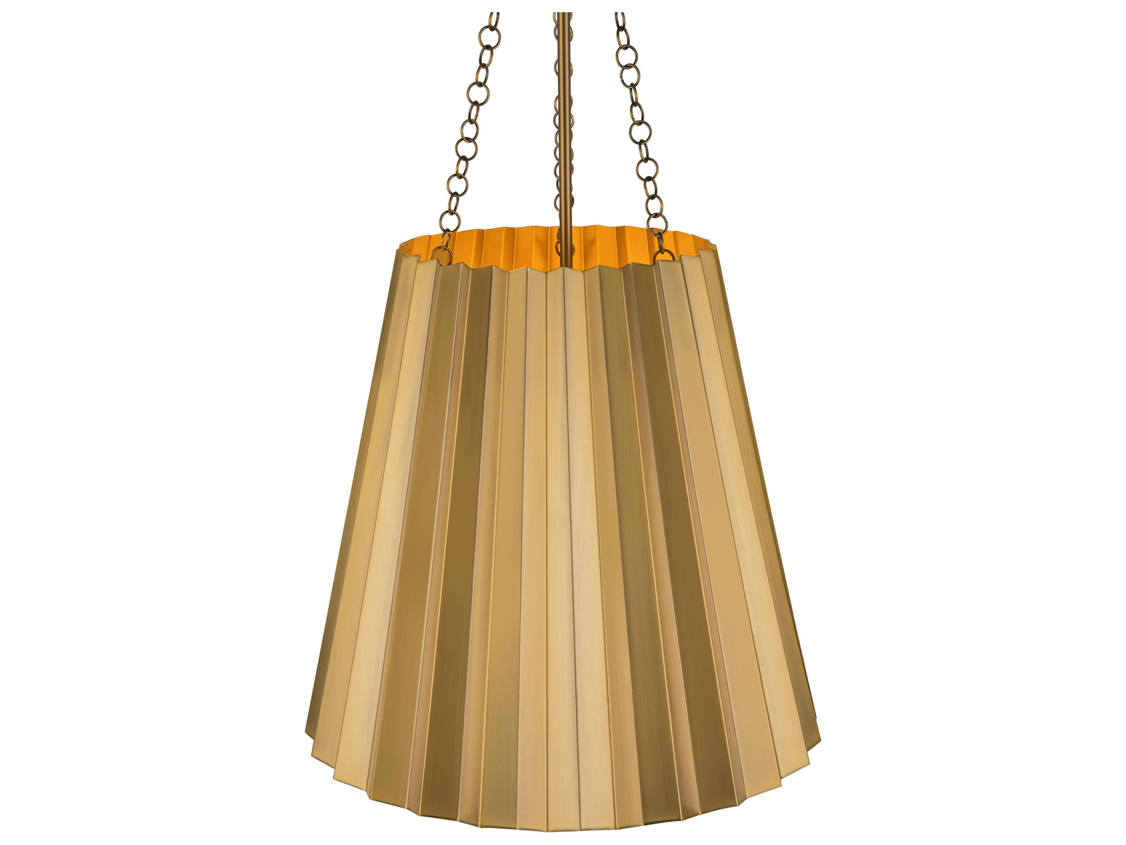 Alora Mood Plisse 1-Light Aged Gold Pendant