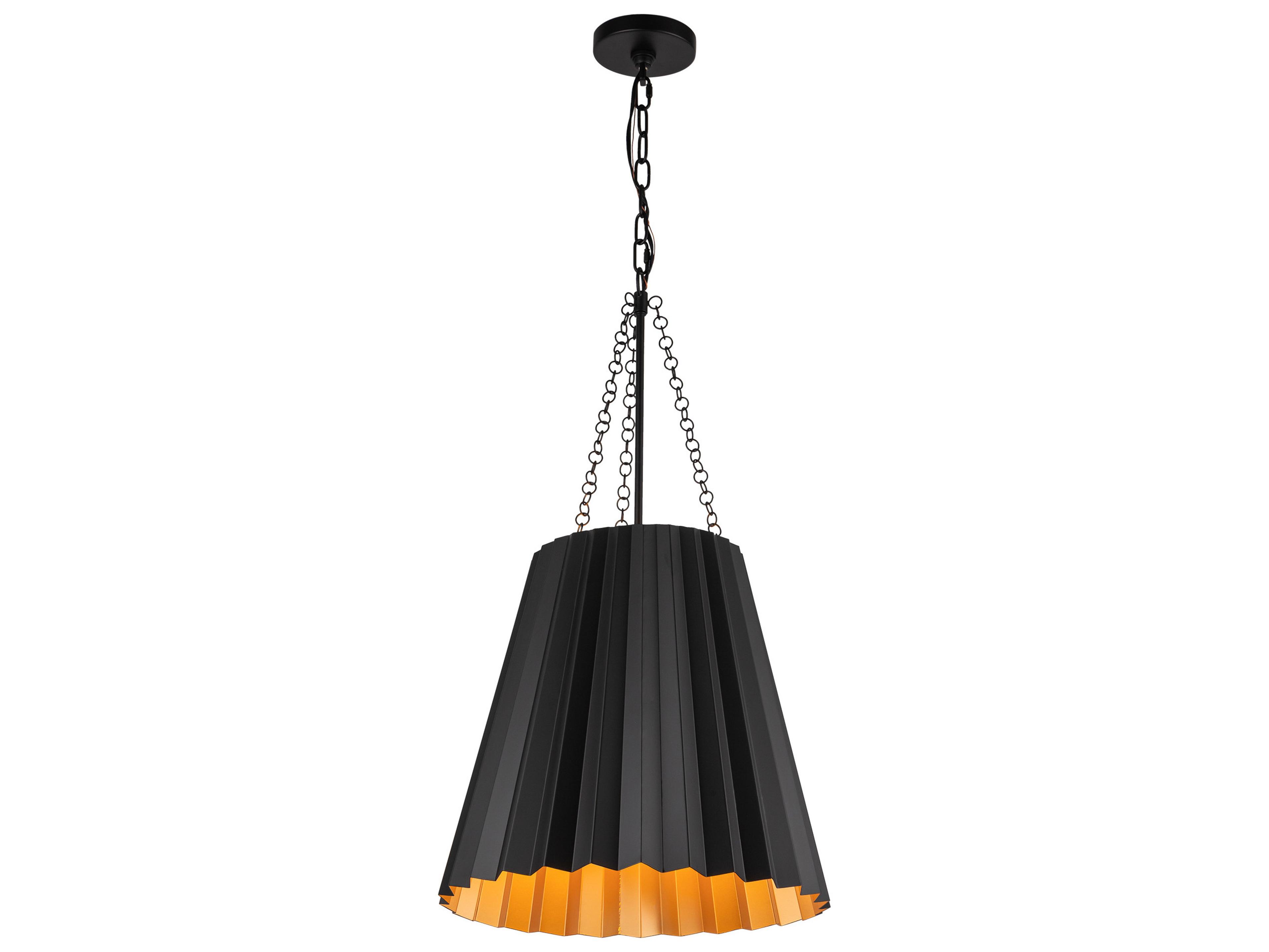 Alora Mood Plisse 1-Light Matte Black Pendant