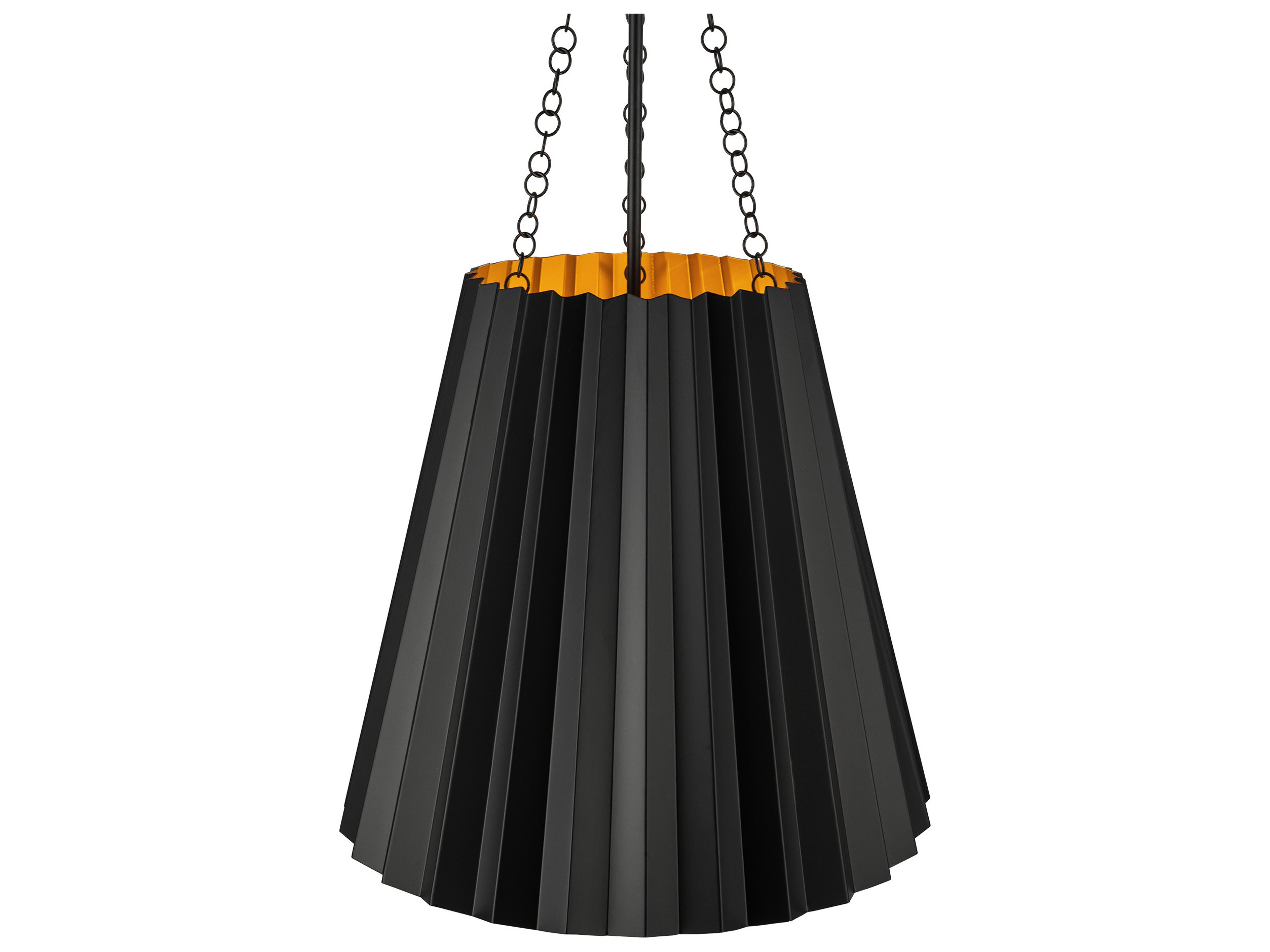 Alora Mood Plisse 1-Light Matte Black Pendant