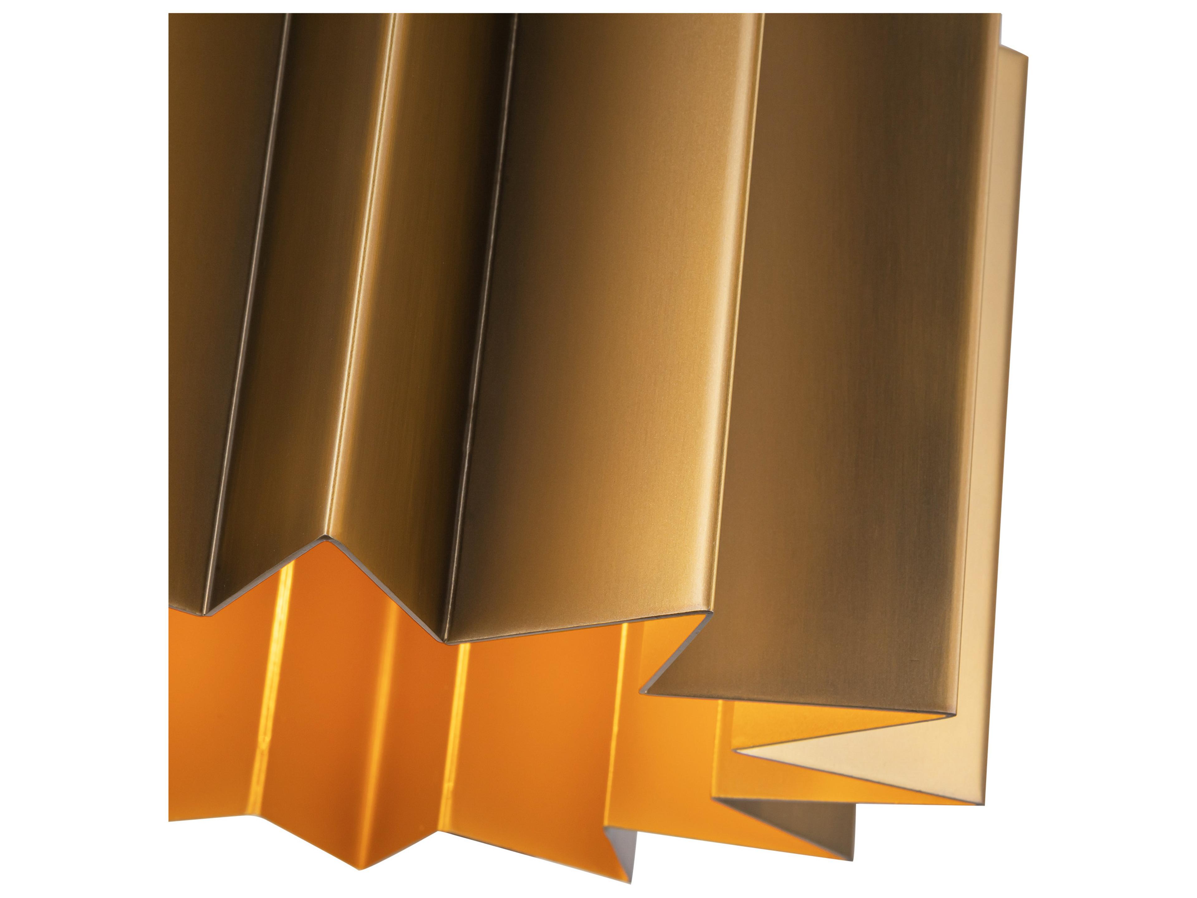 Alora Mood Plisse 1-Light Aged Gold Geometric Mini Pendant