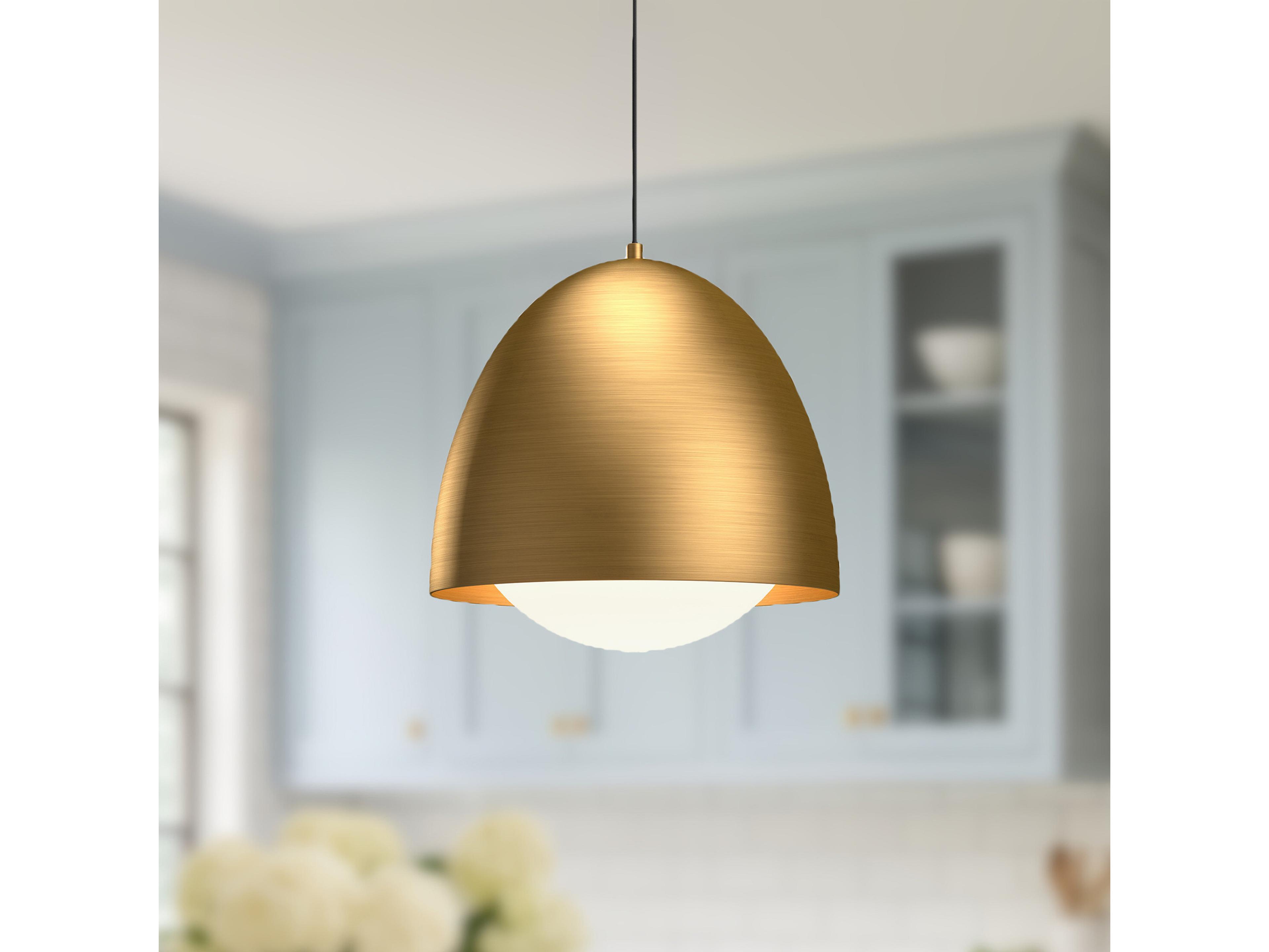 Alora Mood Kenji 1-Light Aged Gold Dome Pendant