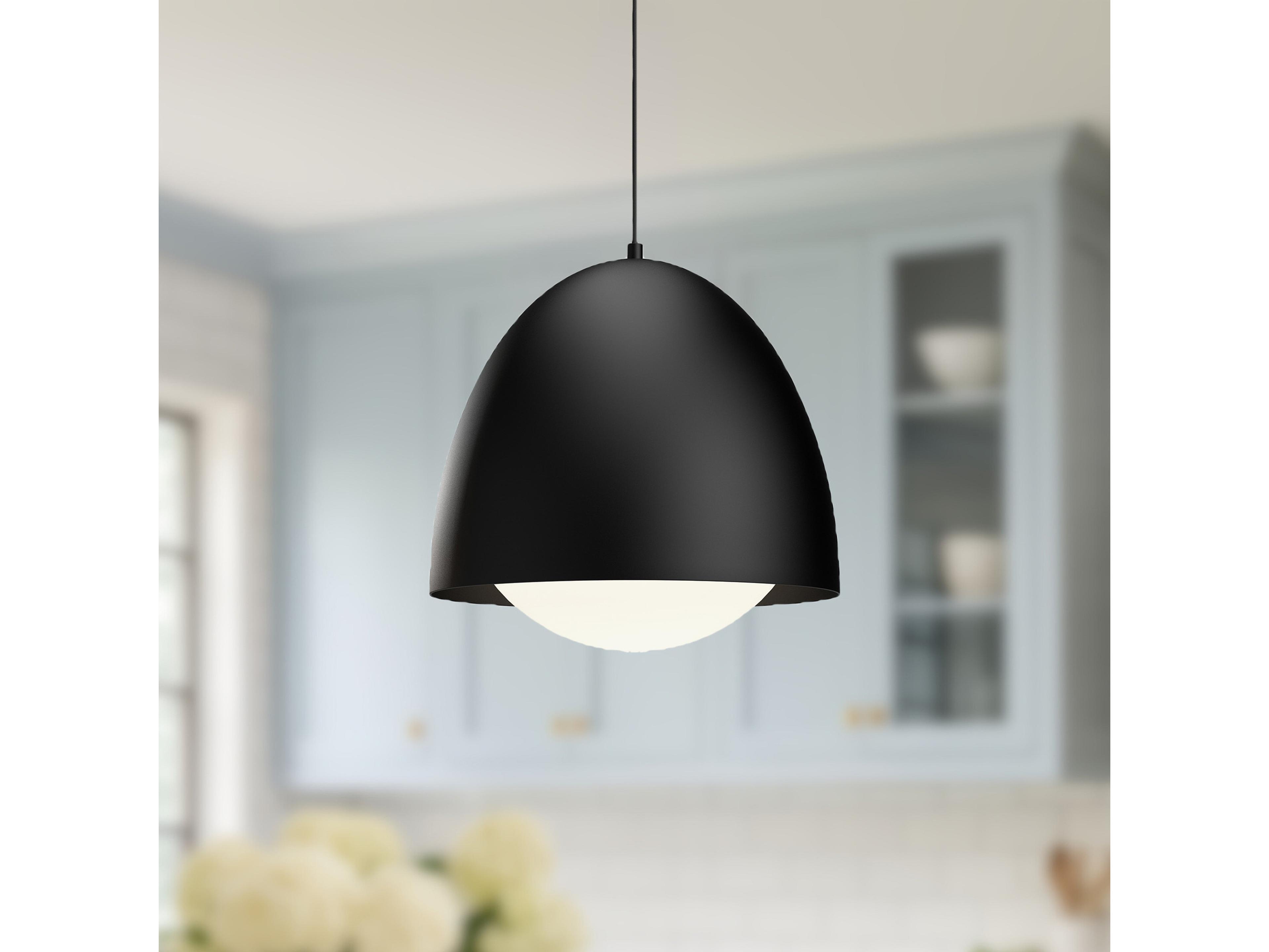 Alora Mood Kenji 1-Light Matte Black Dome Pendant
