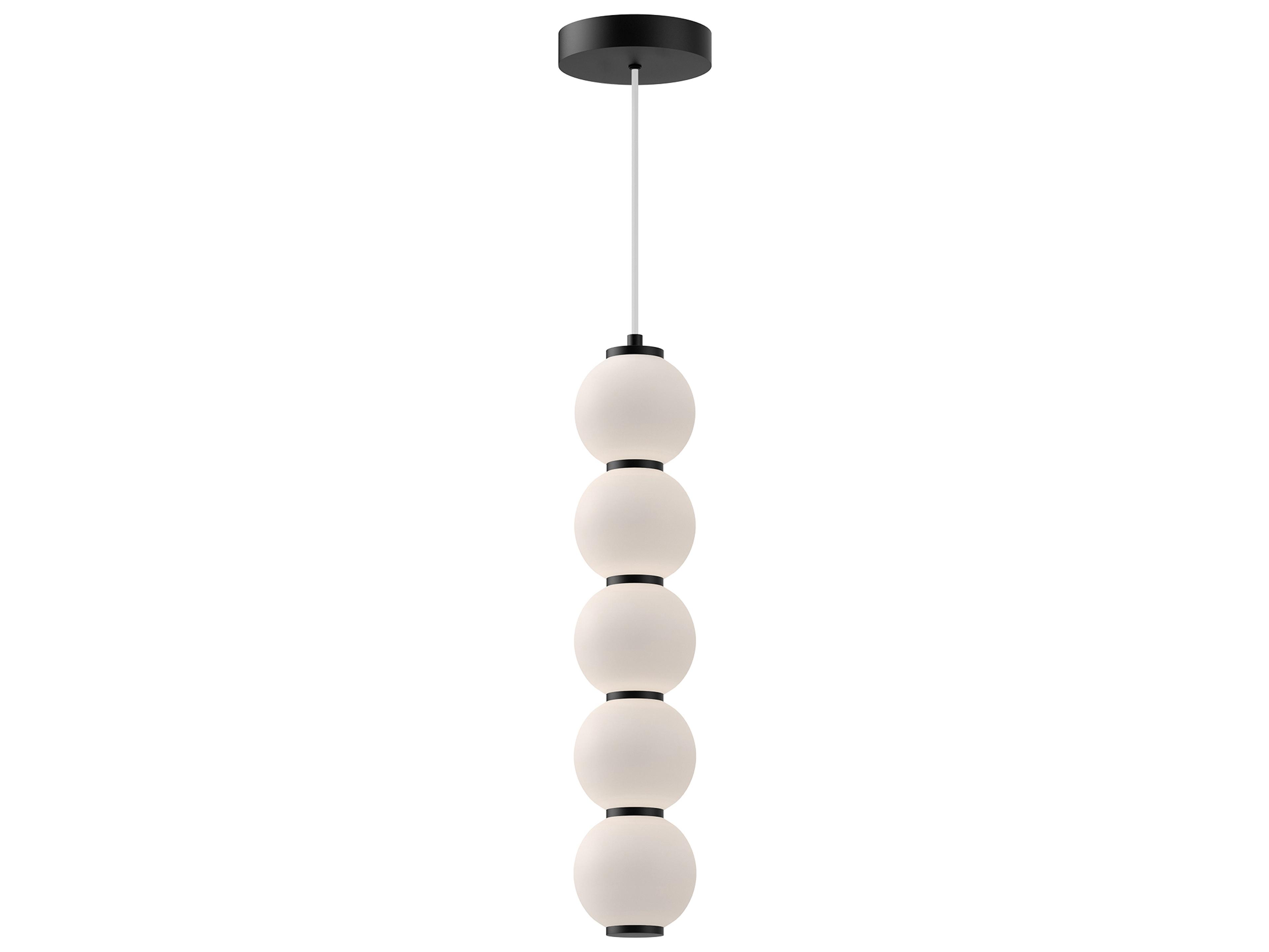 Bijou Pendant Light in Matte Black with Opal Glass