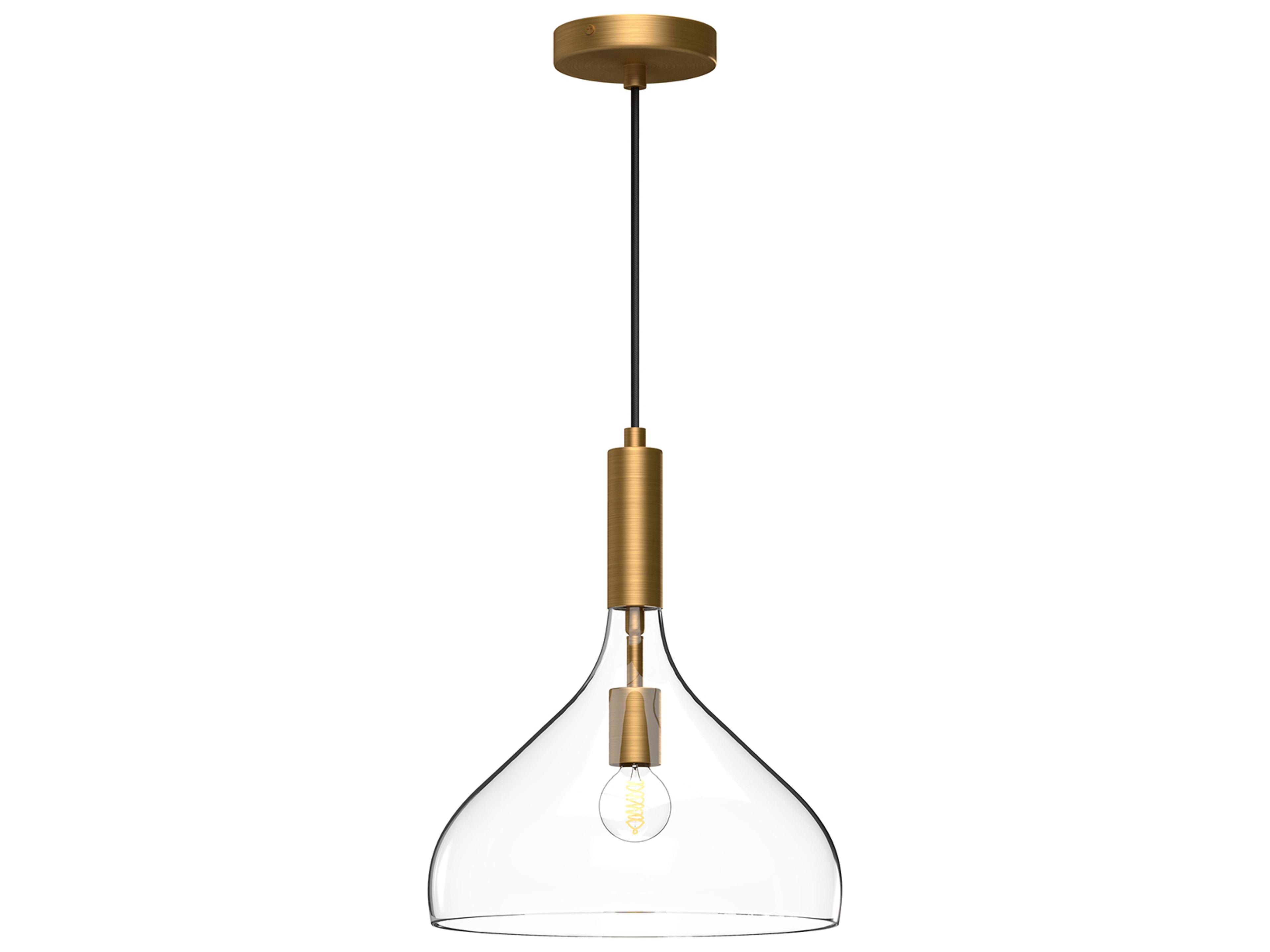 Belleview Pendant Aged Gold Clear Glass