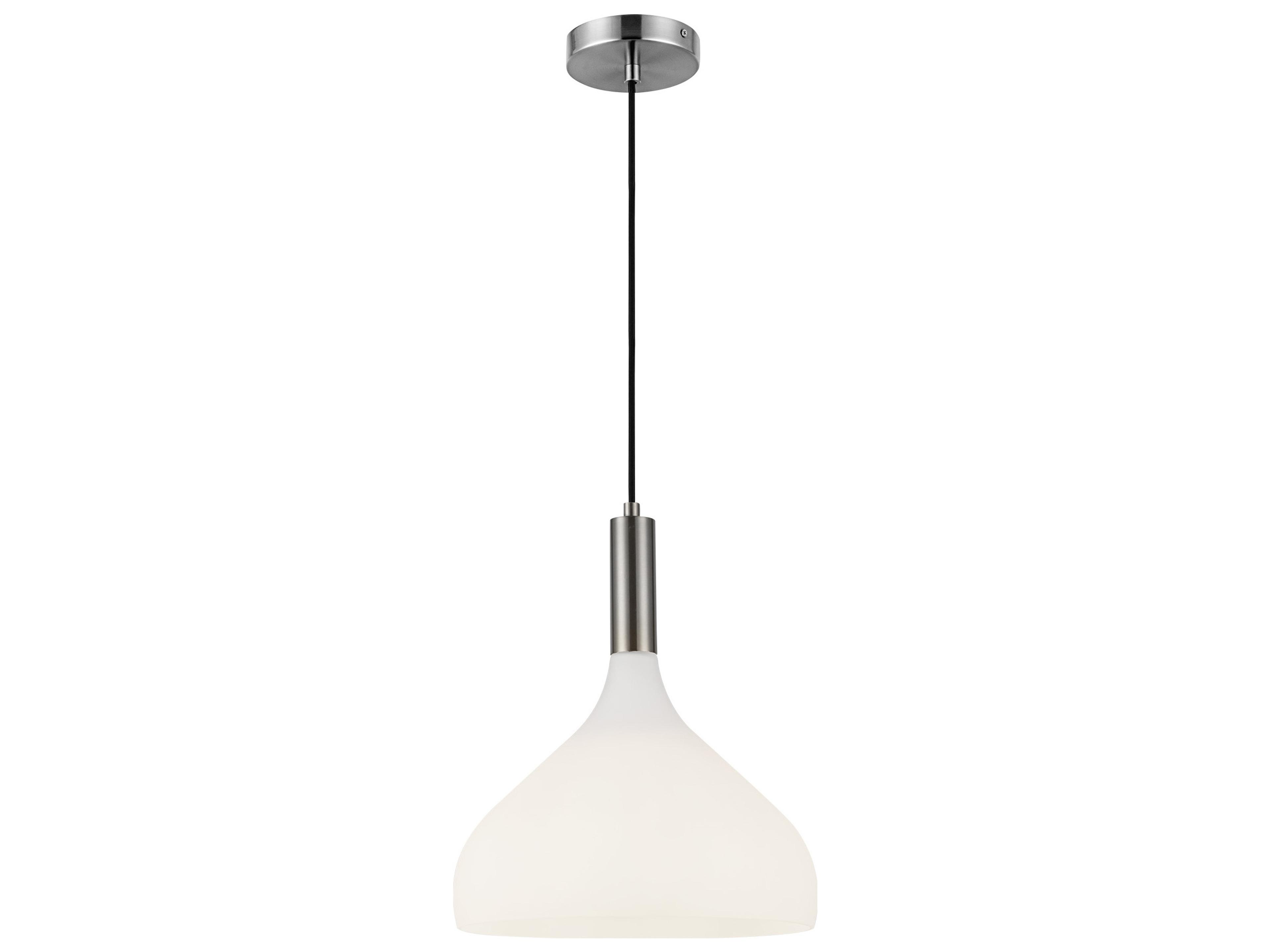 Belleview Pendant Light in Brushed Nickel and Opal Glass