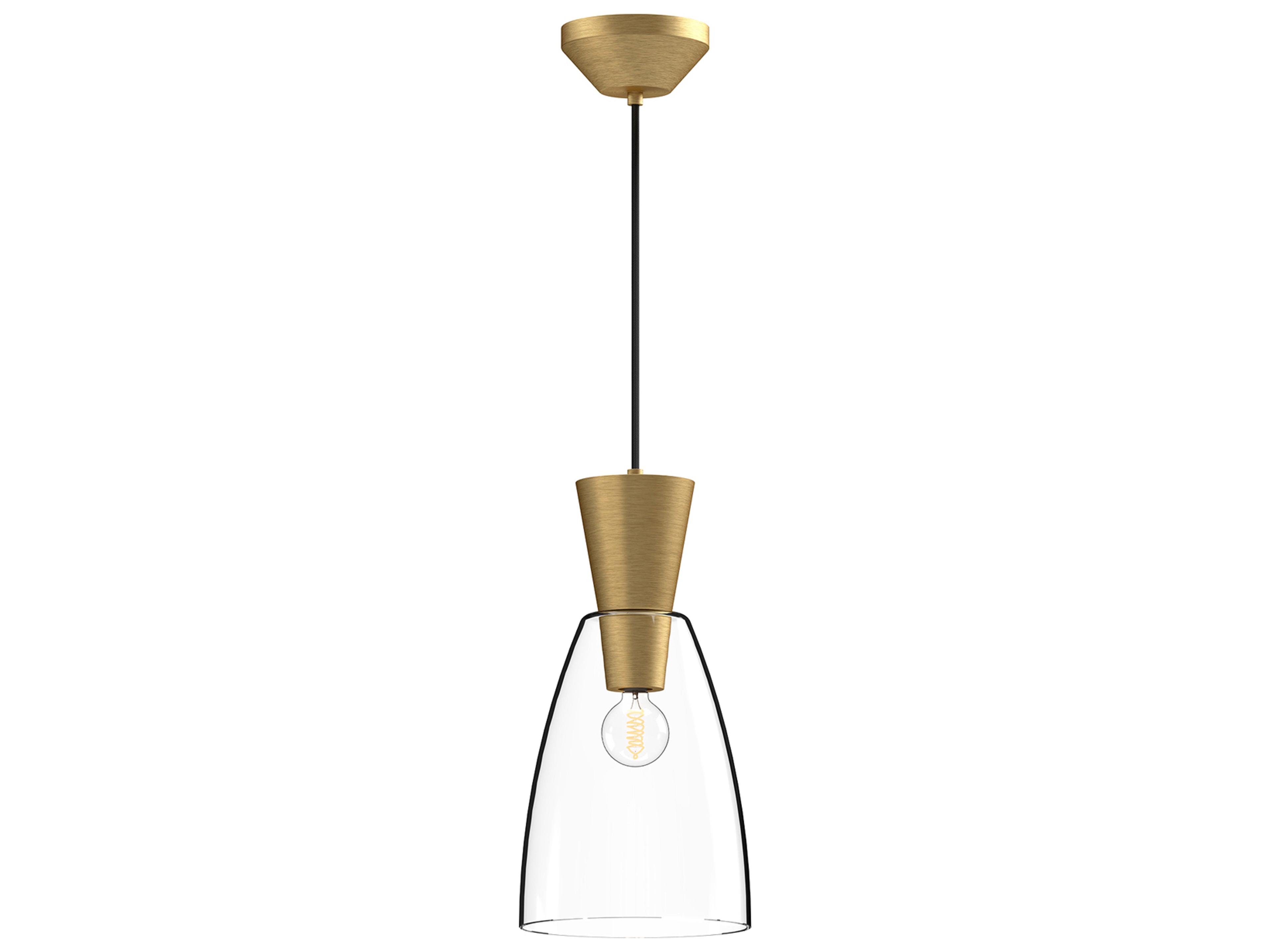 Arlo Pendant Light in Brushed Gold and Clear Glass
