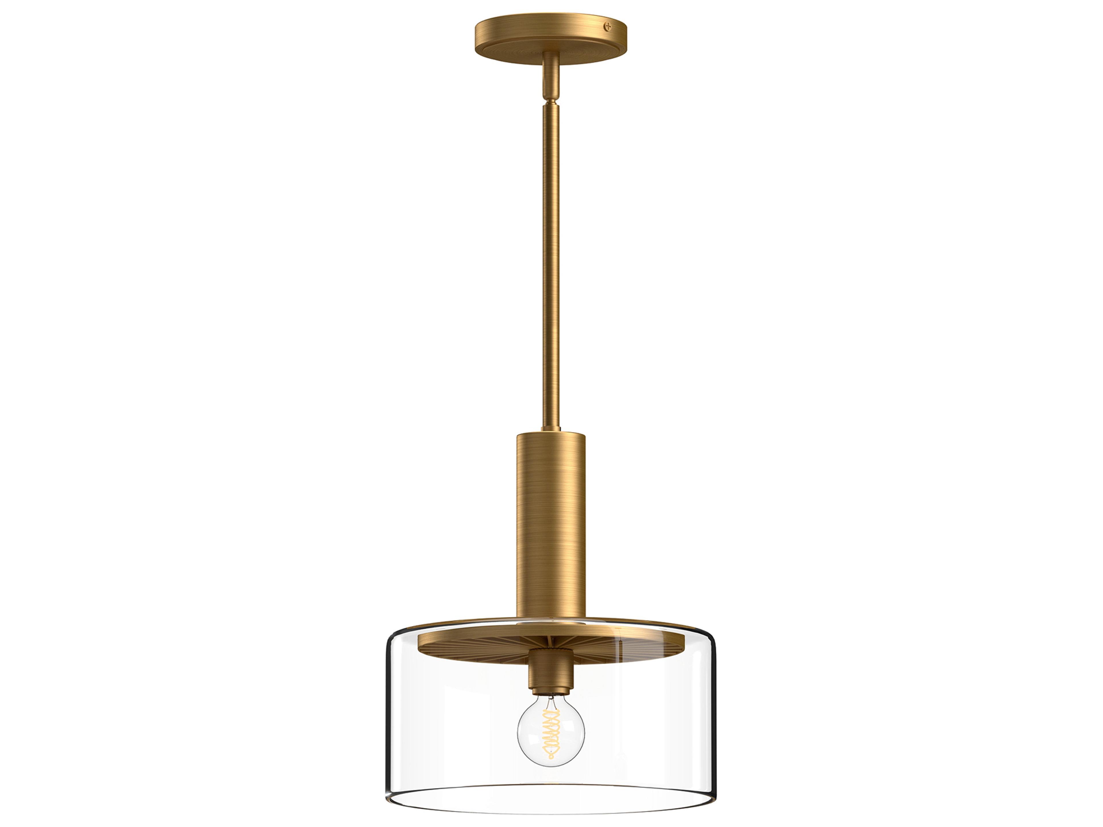 Royale Pendant Light in Aged Gold with Clear Glass