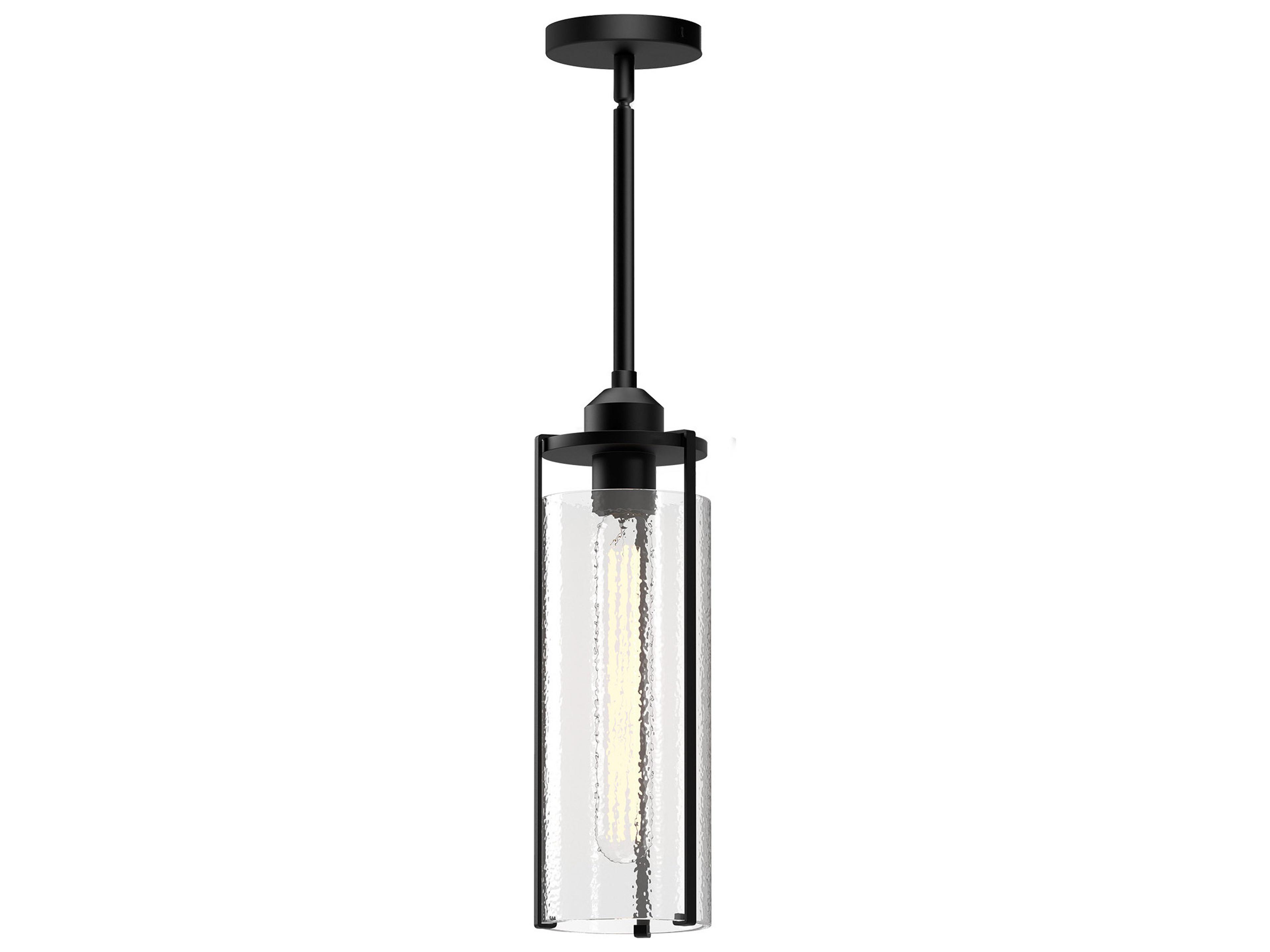 Belmont Pendant Light in Matte Black and Clear Water Glass