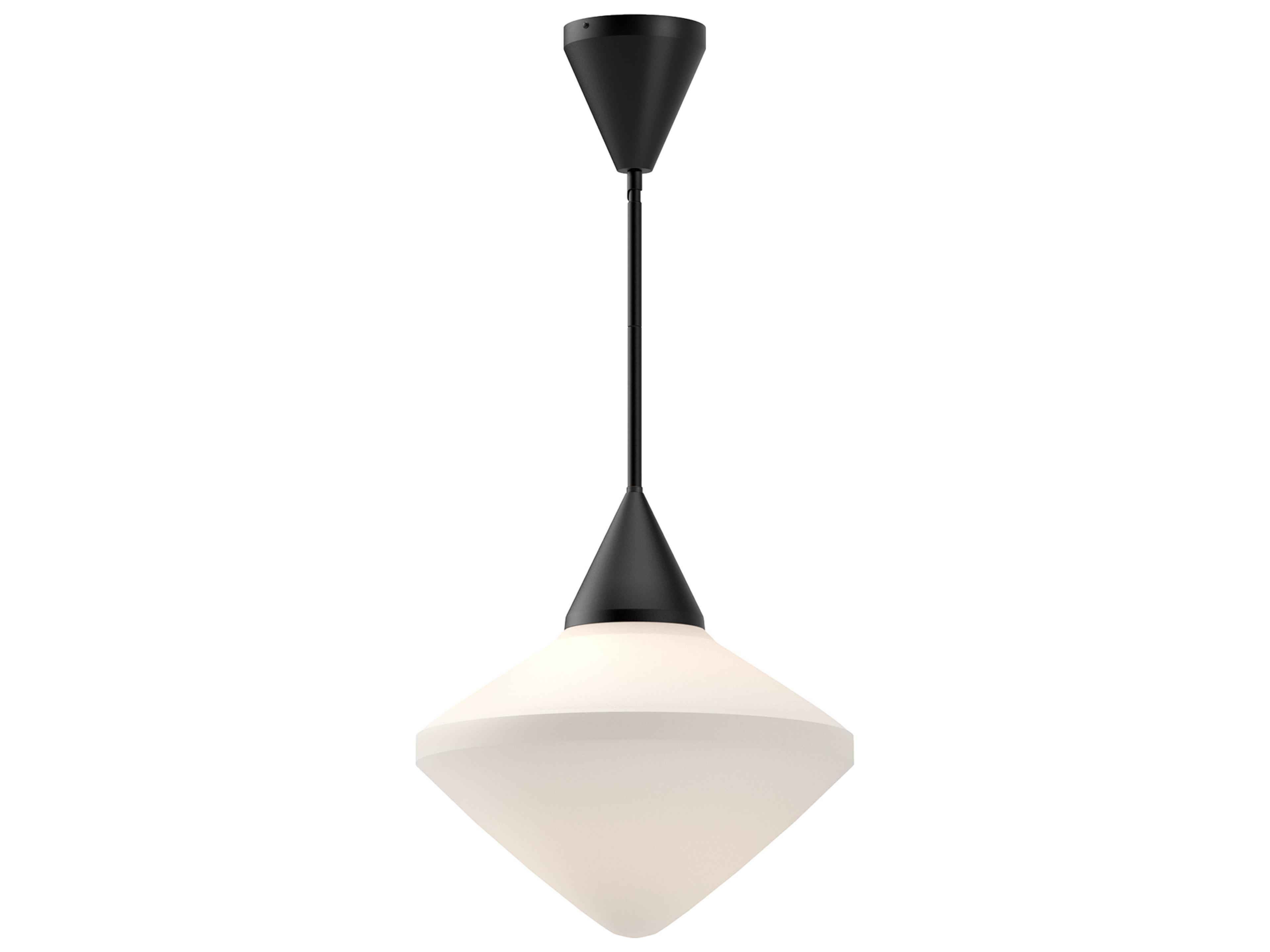 Nora Pendant Light in Matte Black and Opal Glass