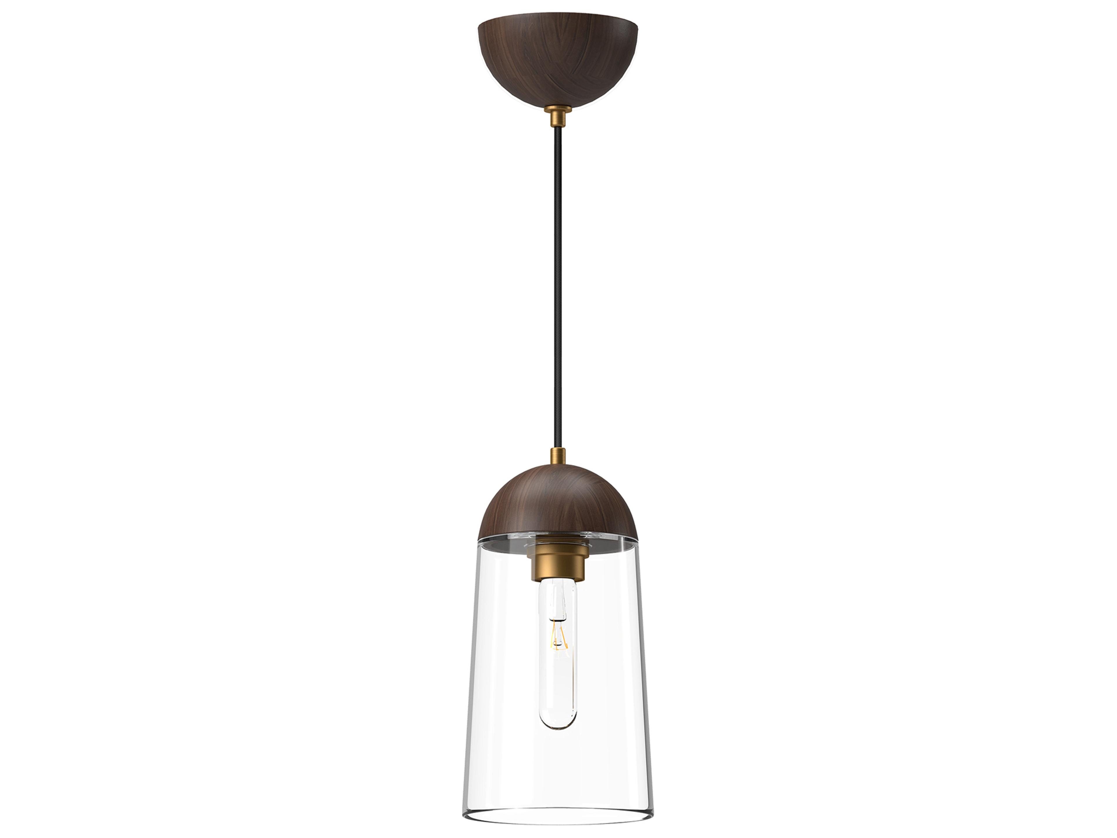 Emil Pendant Light in Aged Gold and Walnut
