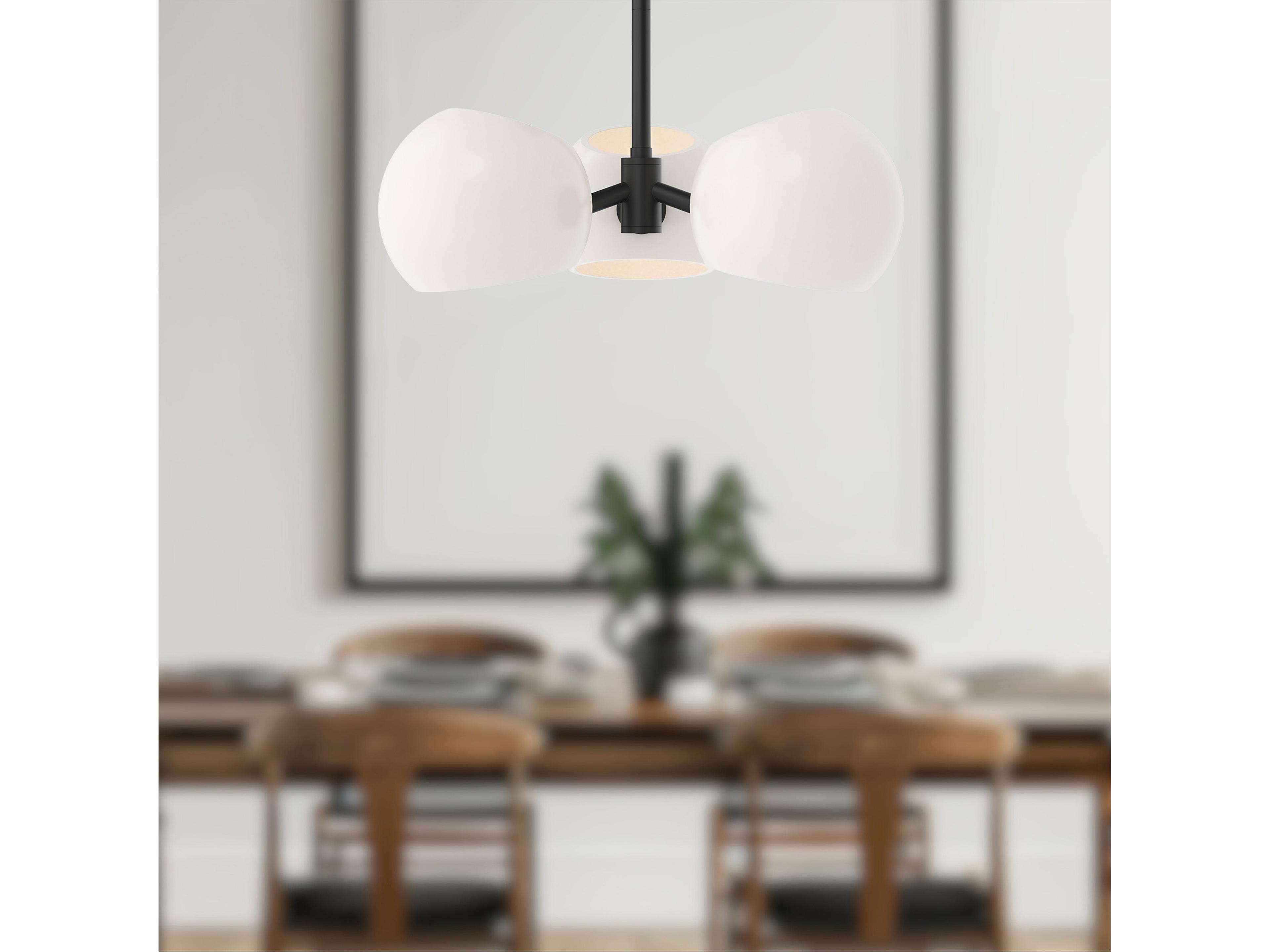 Alora Mood Willow 3-Light Matte Black Globe Pendant