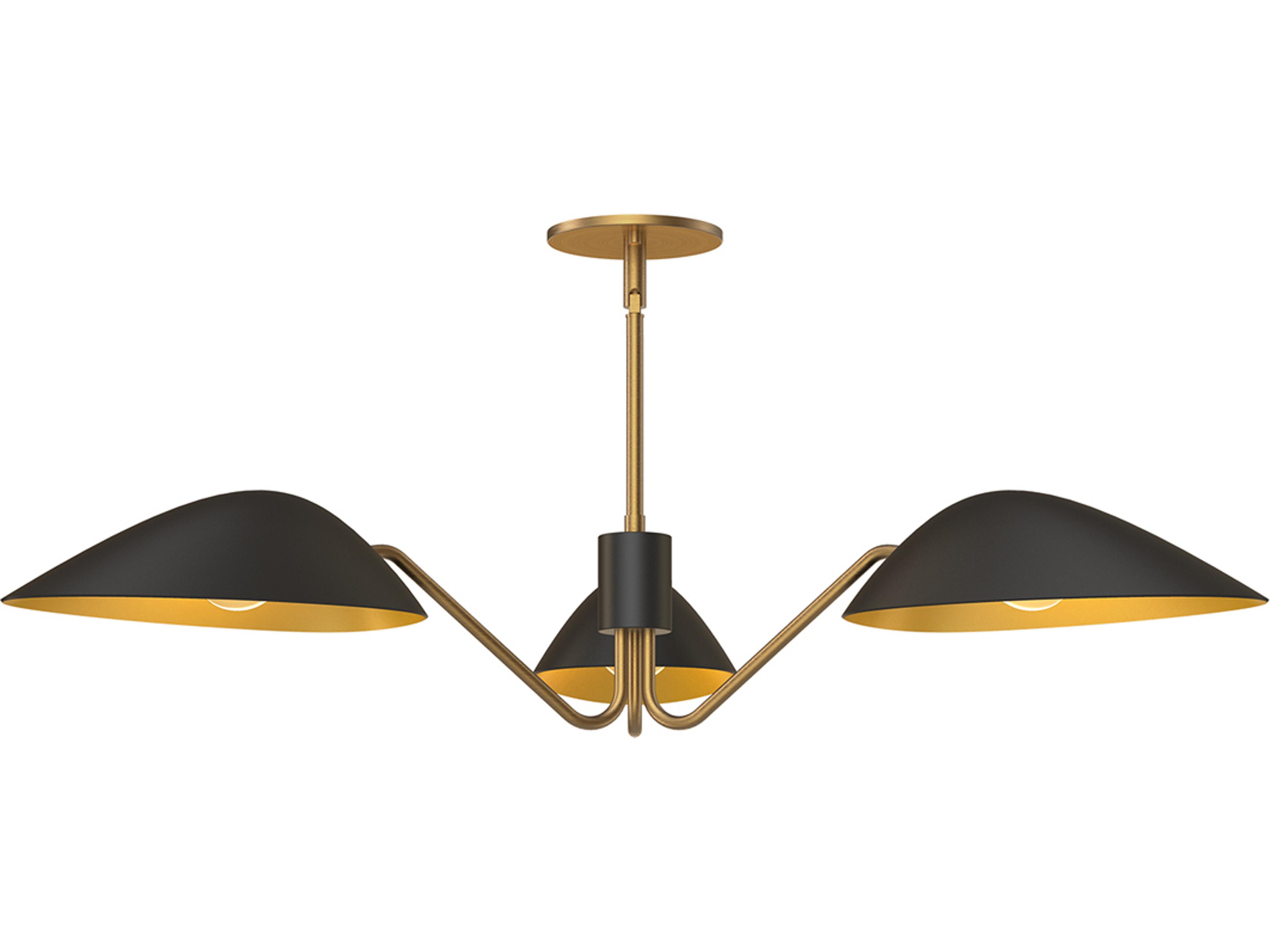 Oscar Pendant Light Modern Matte Black and Aged Gold