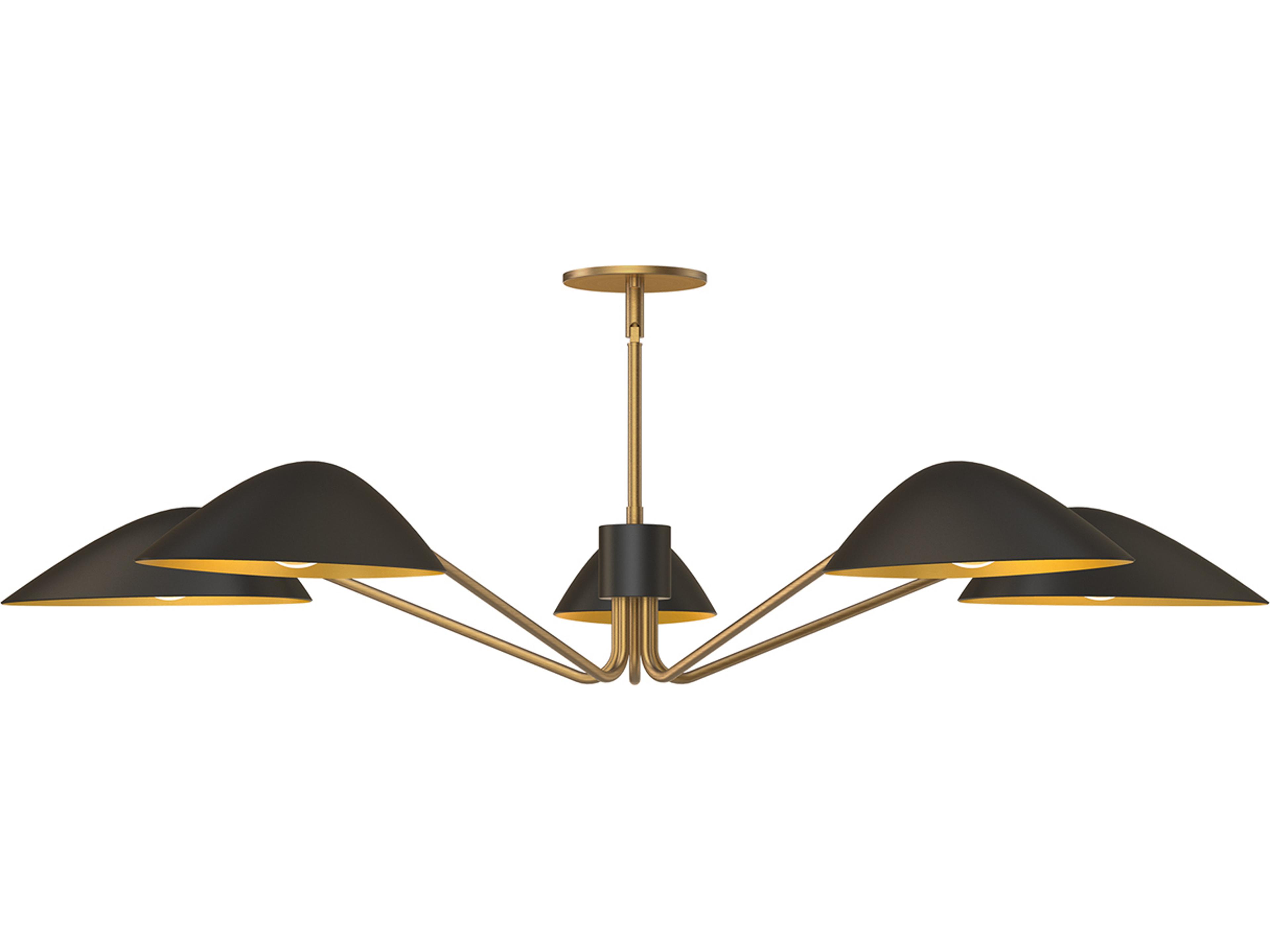 Alora Mood Oscar 5-Light Aged Gold Matte Black Chandelier