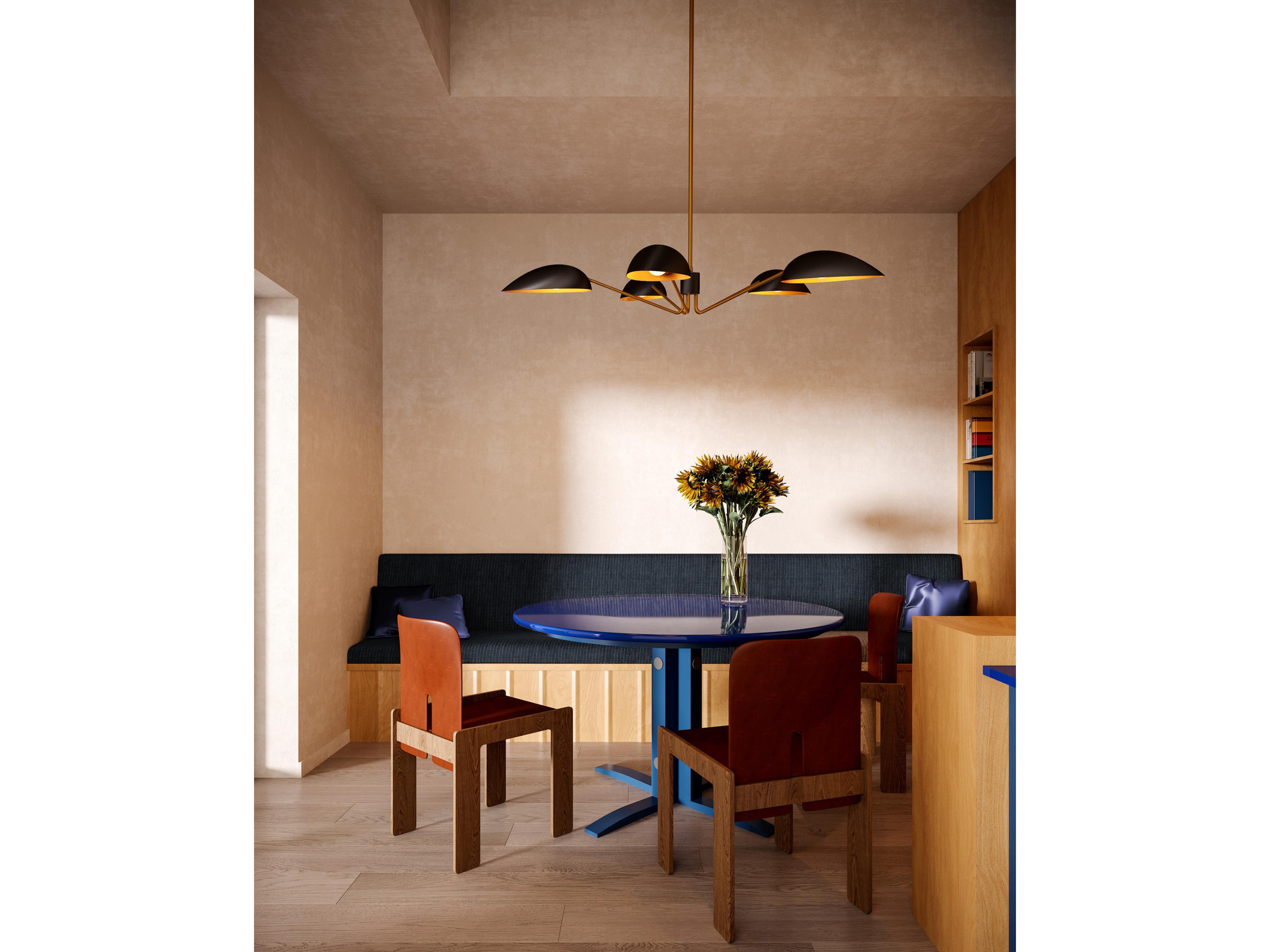 Alora Mood Oscar 5-Light Aged Gold Matte Black Chandelier