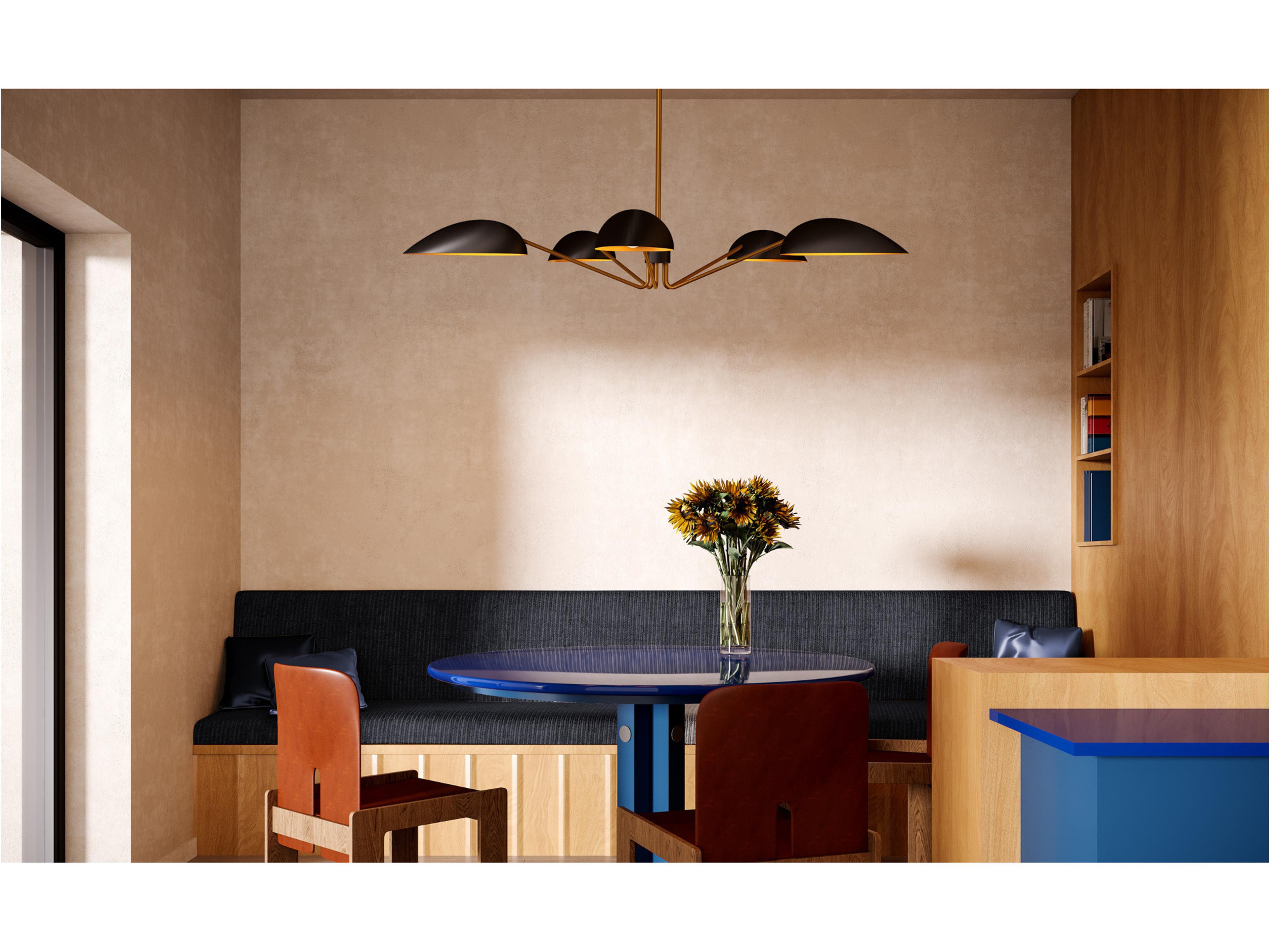 Alora Mood Oscar 5-Light Aged Gold Matte Black Chandelier