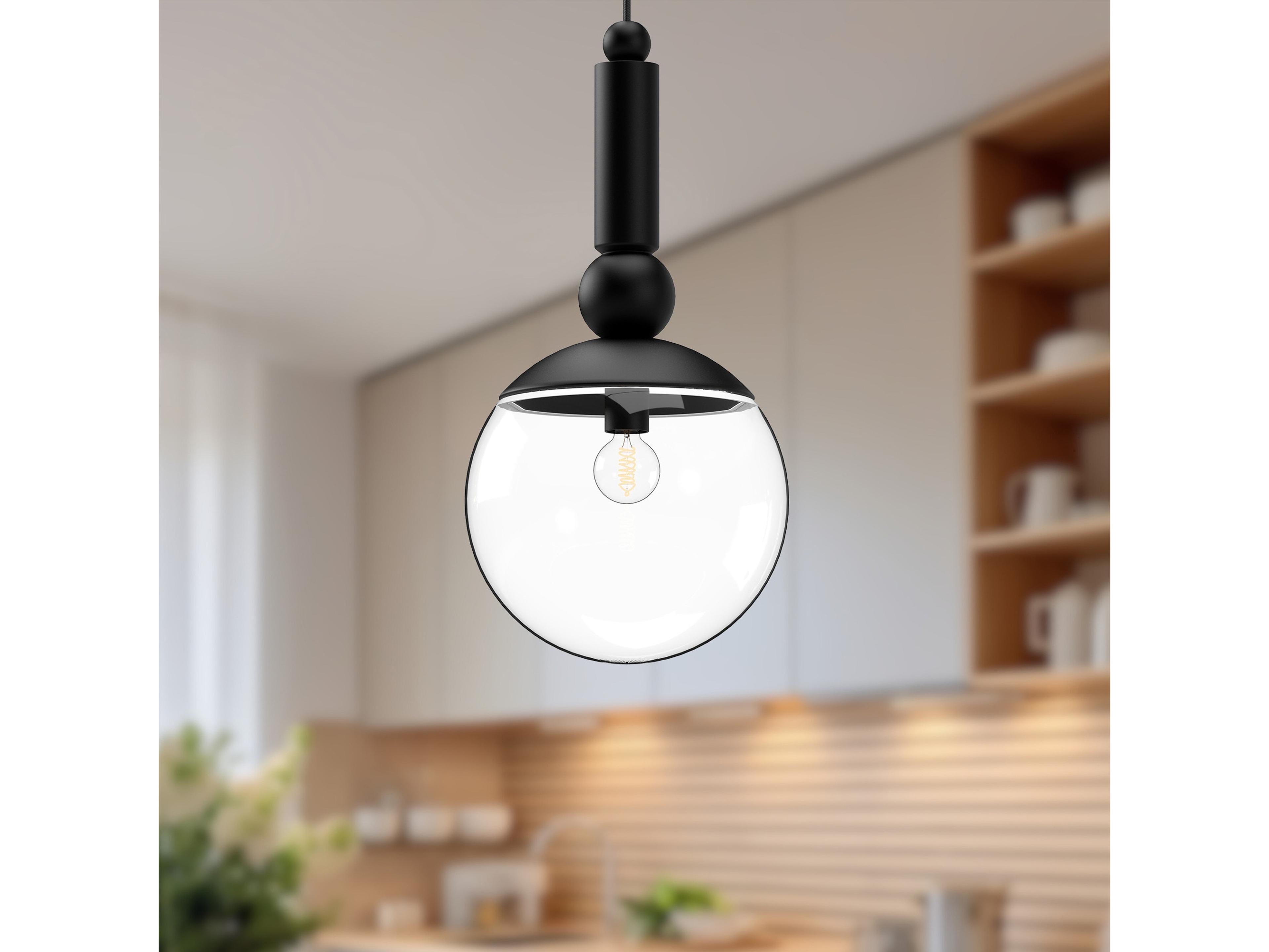 Alora Mood Delilah 1-Light Matte Black Globe Mini Pendant