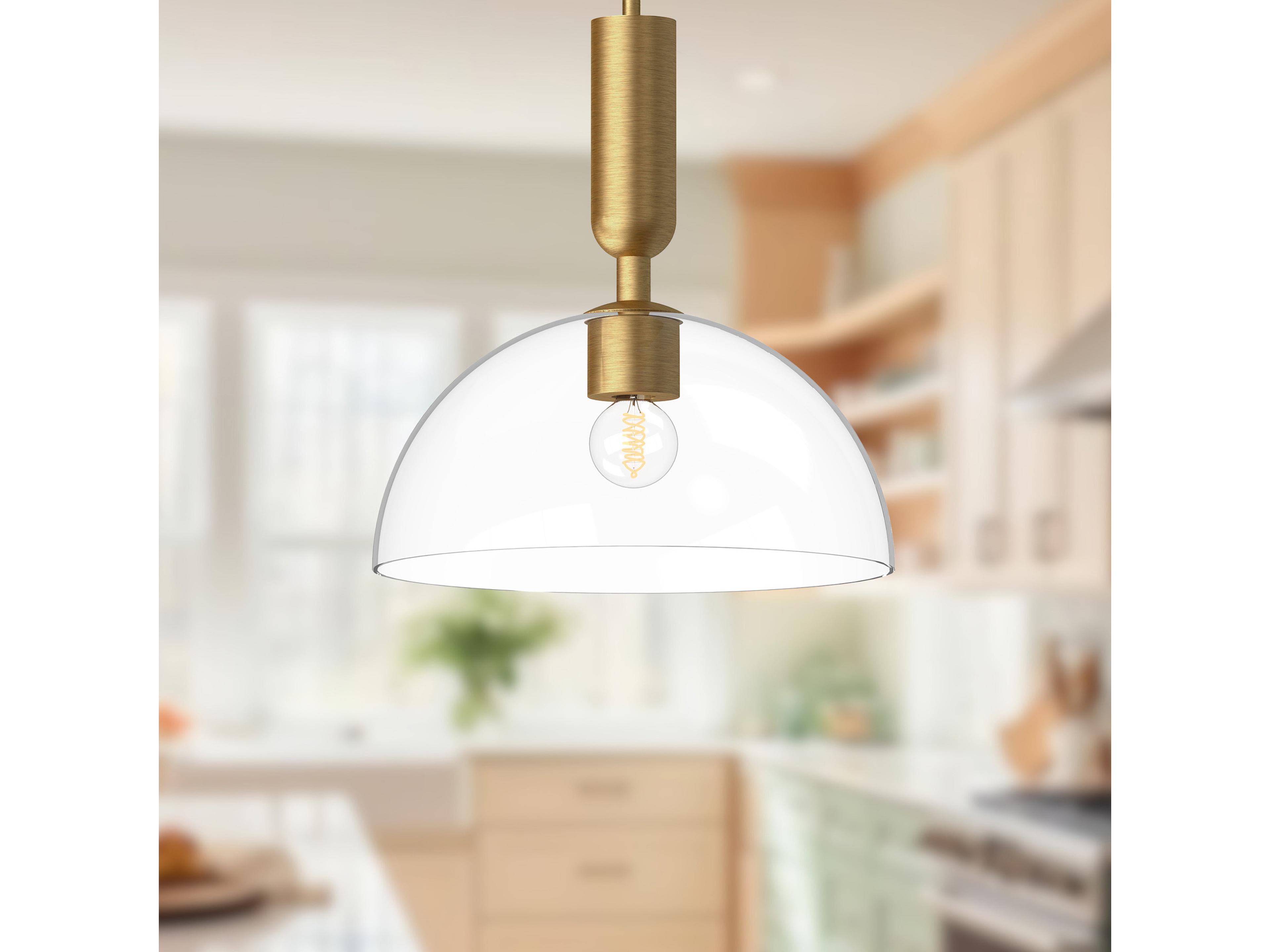 Alora Mood Jude 1-Light Brushed Gold Dome Mini Pendant
