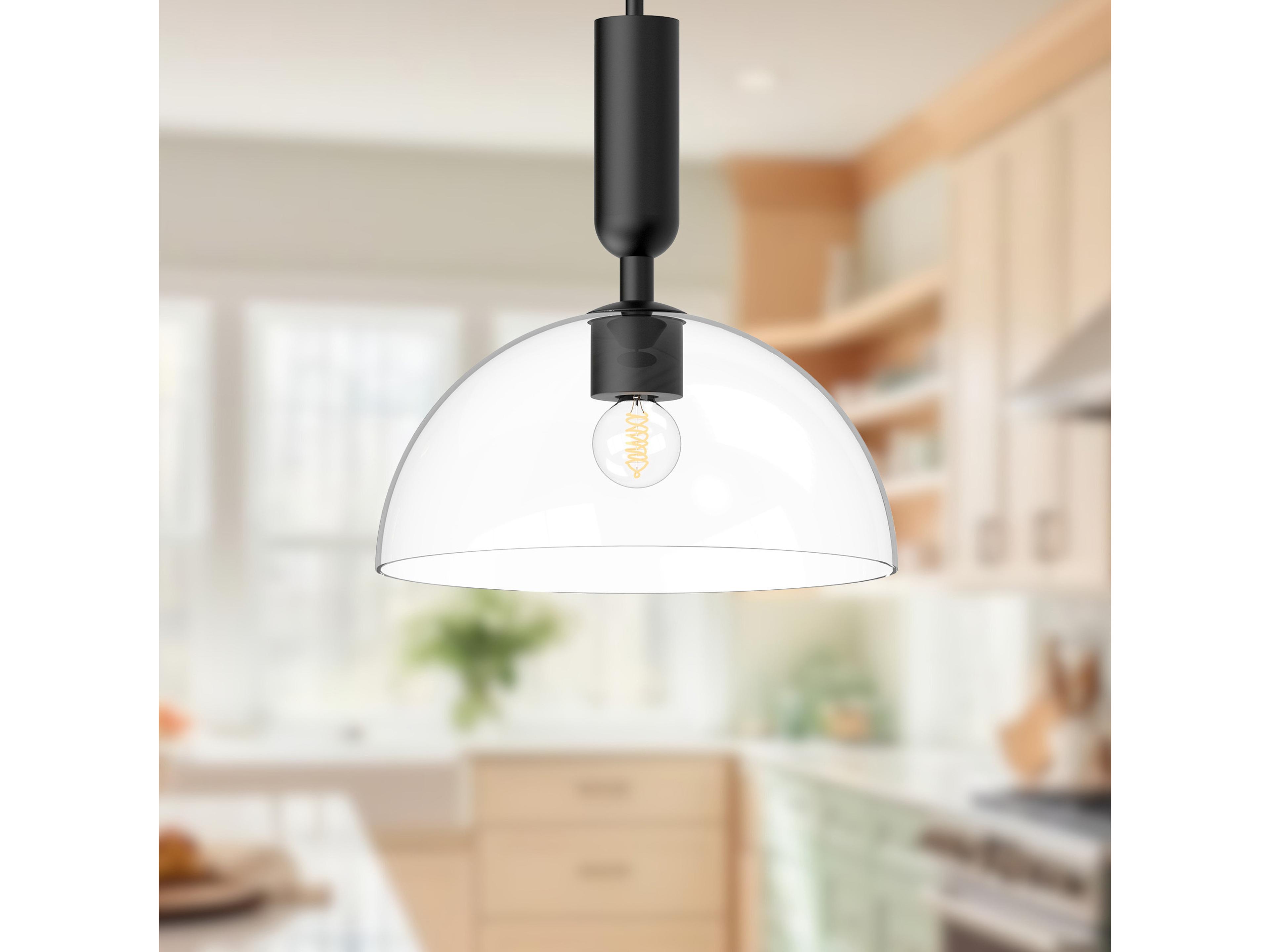 Alora Mood Jude 1-Light Matte Black Dome Mini Pendant