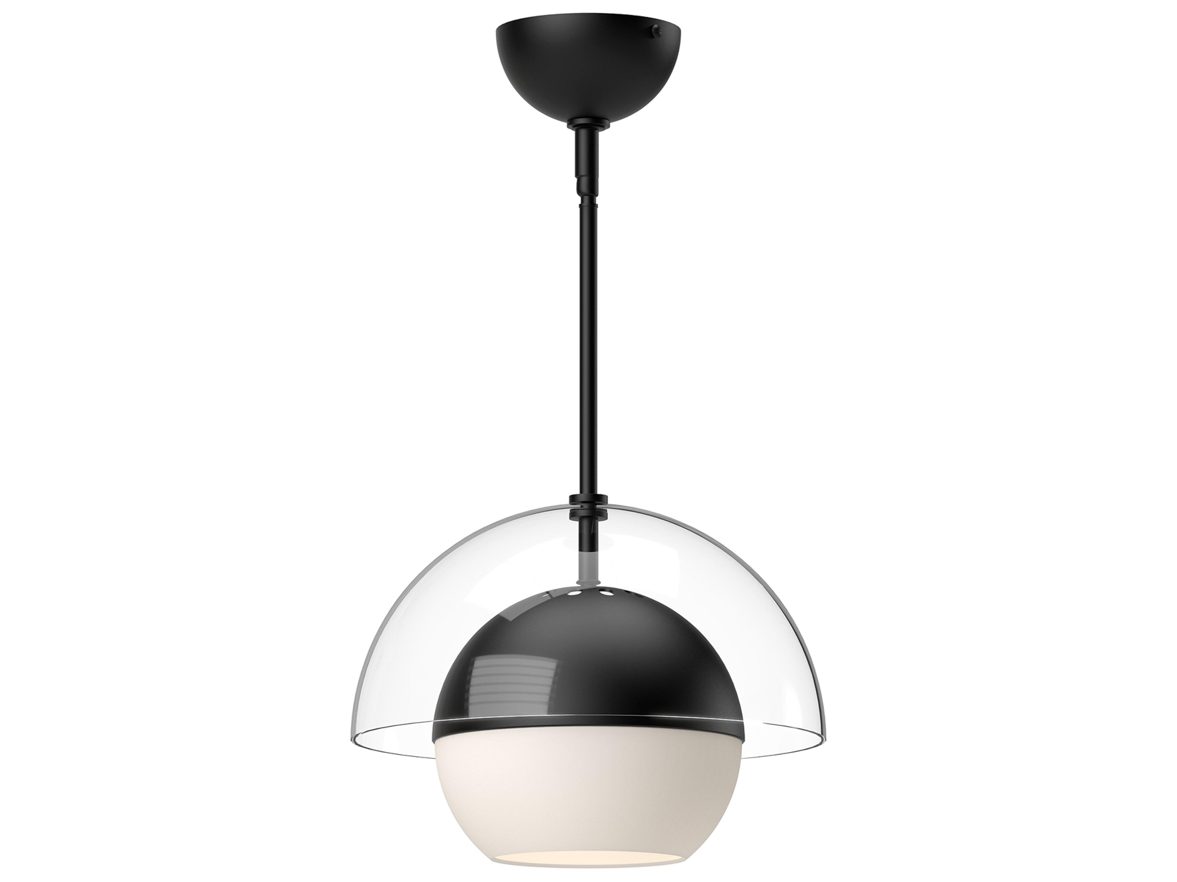 Lucy Pendant Light in Matte Black and Opal