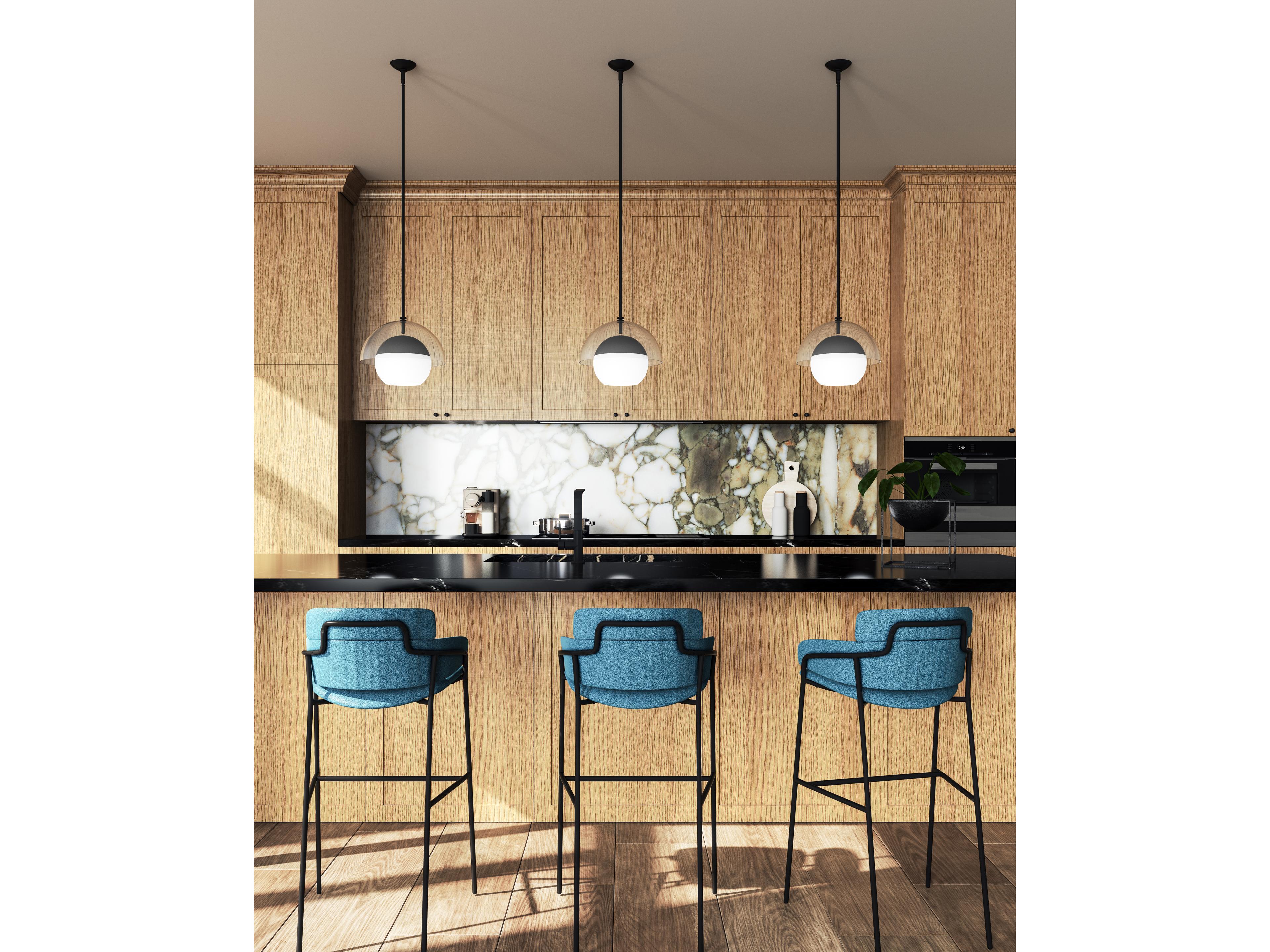 Alora Mood Lucy 1-Light Matte Black Globe Mini Pendant