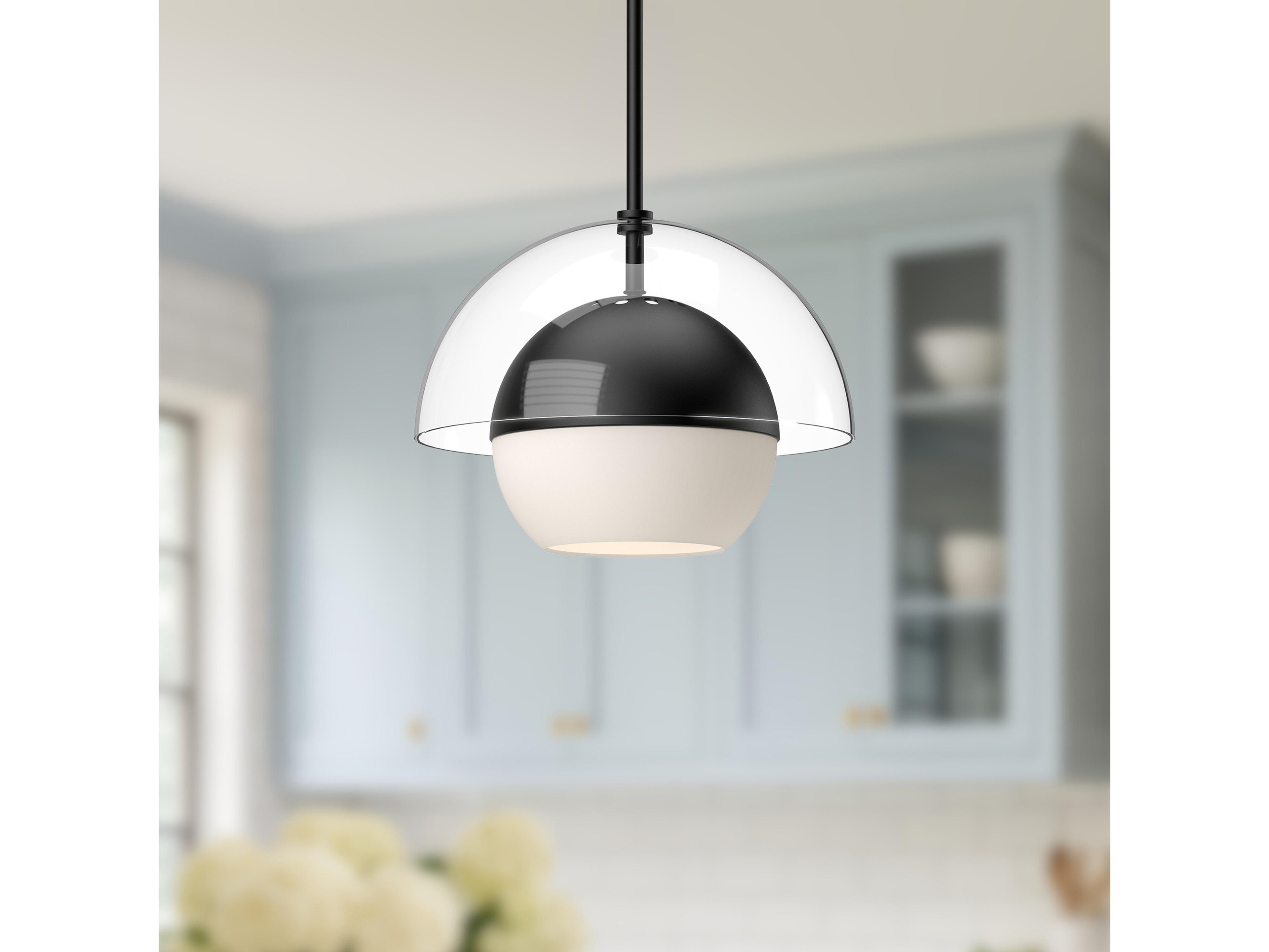 Alora Mood Lucy 1-Light Matte Black Globe Mini Pendant